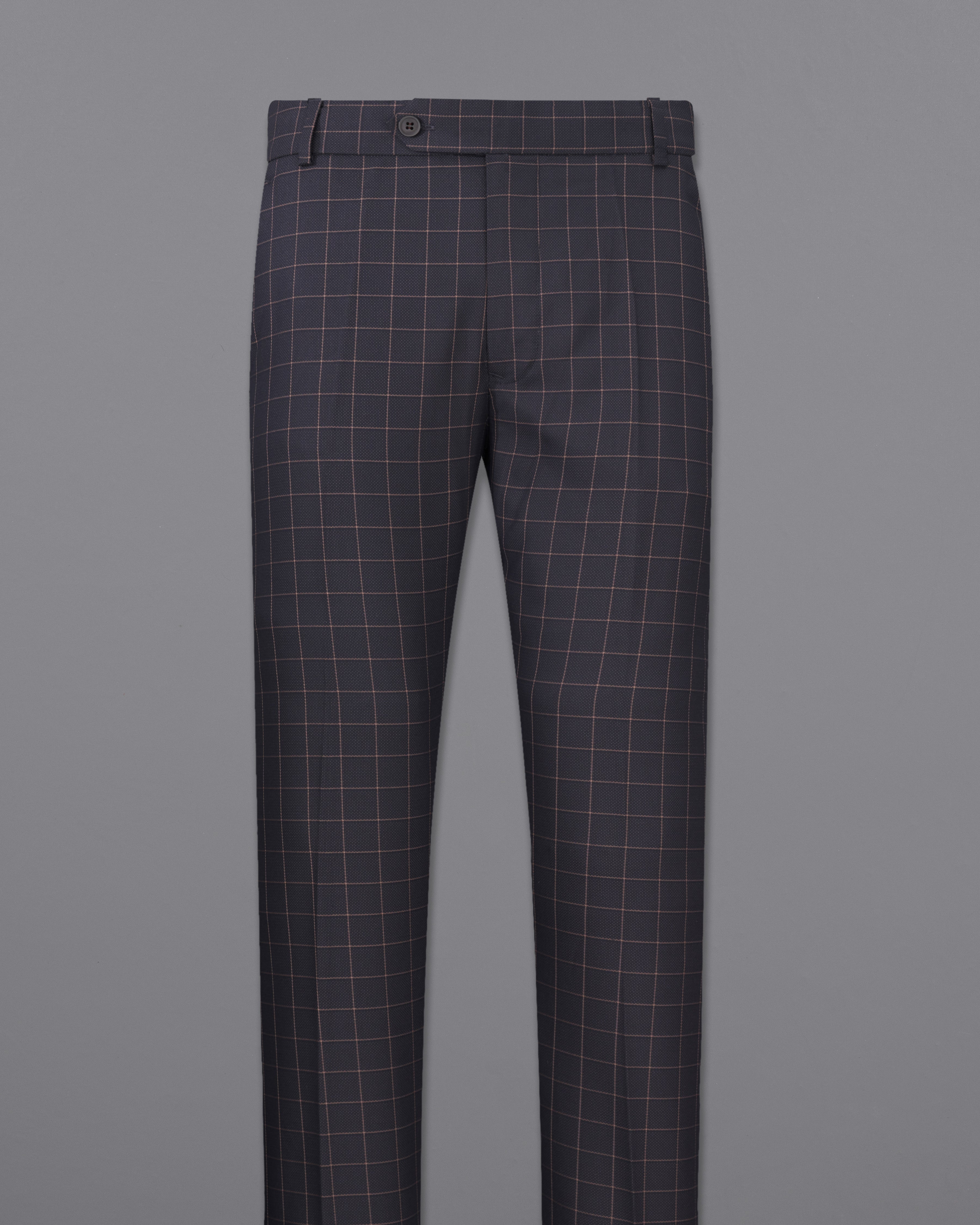 Haiti Navy Blue Checkered Pant T2274-28, T2274-30, T2274-32, T2274-34, T2274-36, T2274-38, T2274-40, T2274-42, T2274-44