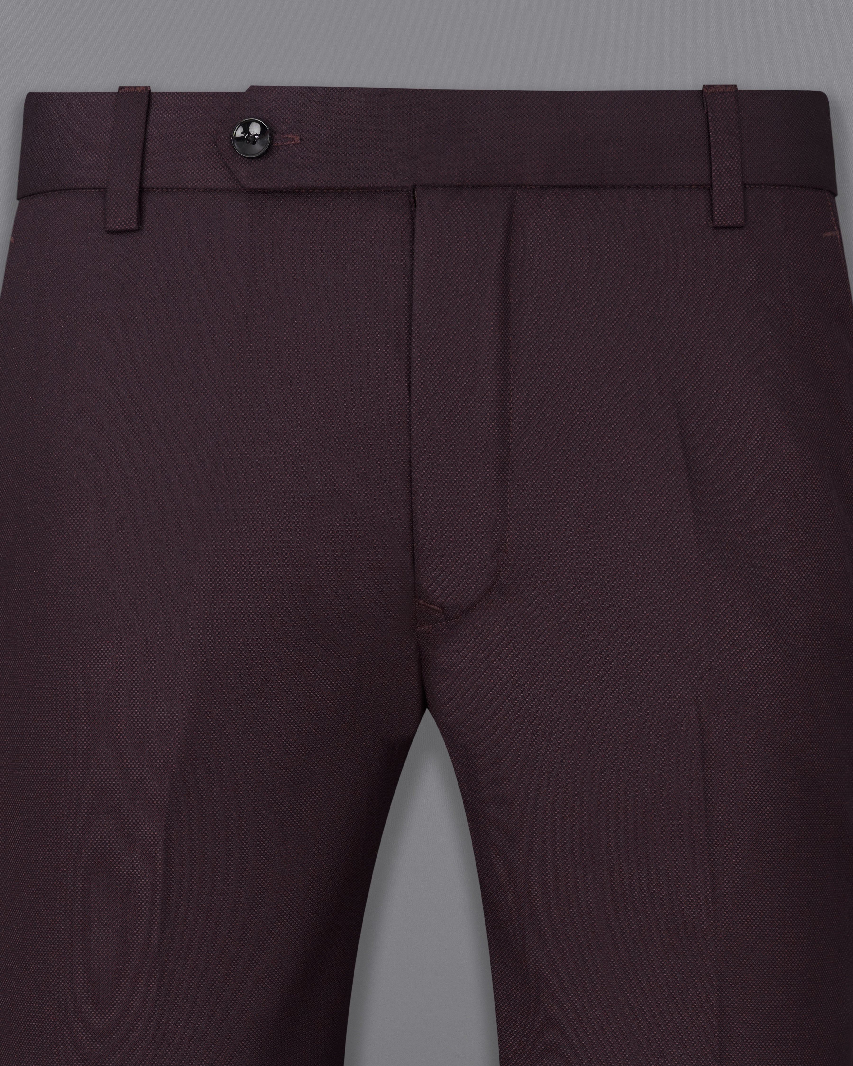 Aubergine Maroon Textured Pant T2288-28, T2288-30, T2288-32, T2288-34, T2288-36, T2288-38, T2288-40, T2288-42, T2288-44