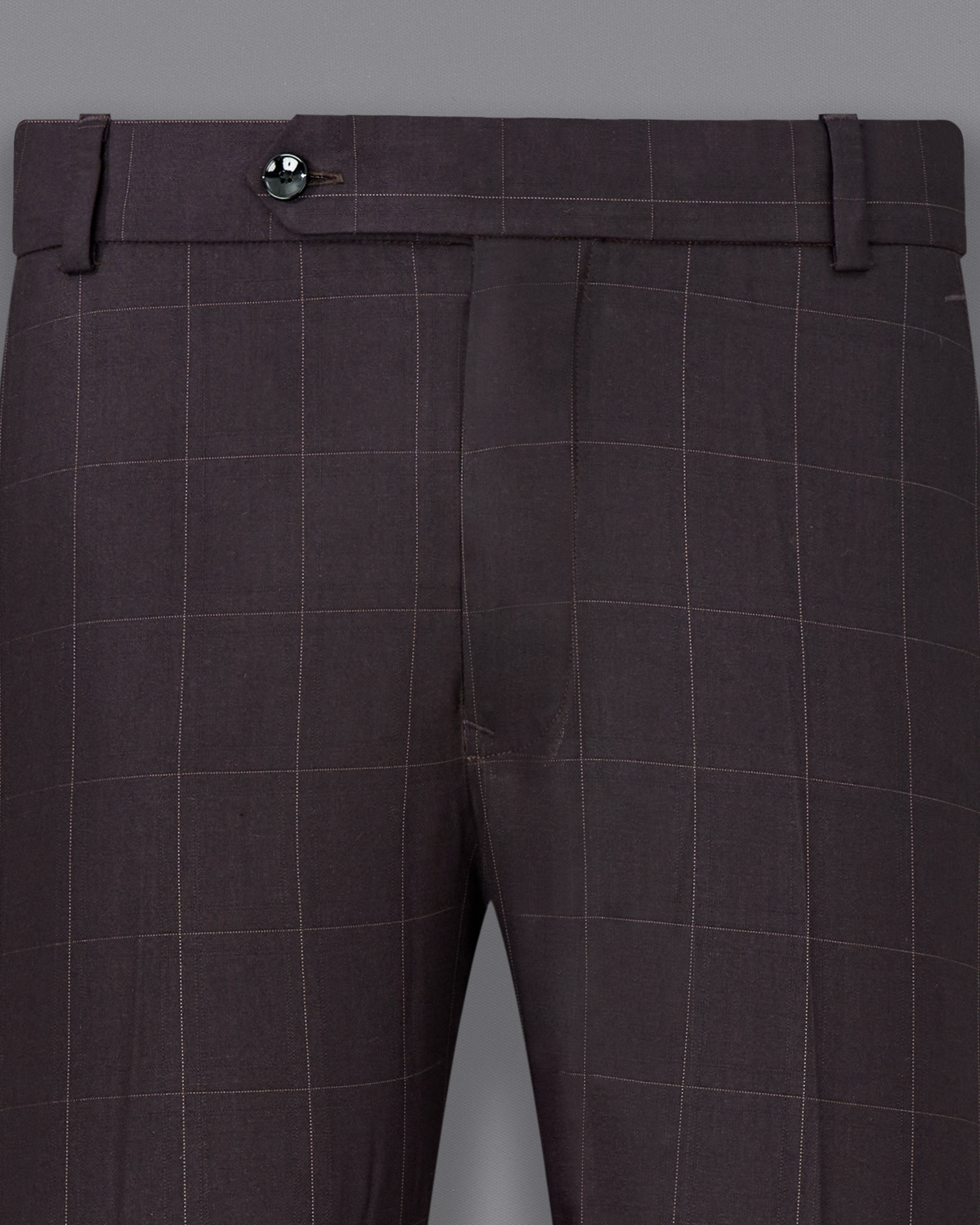 Piano Brown Windowpane Pants T2432-28, T2432-30, T2432-32, T2432-34, T2432-36, T2432-38, T2432-40, T2432-42, T2432-44