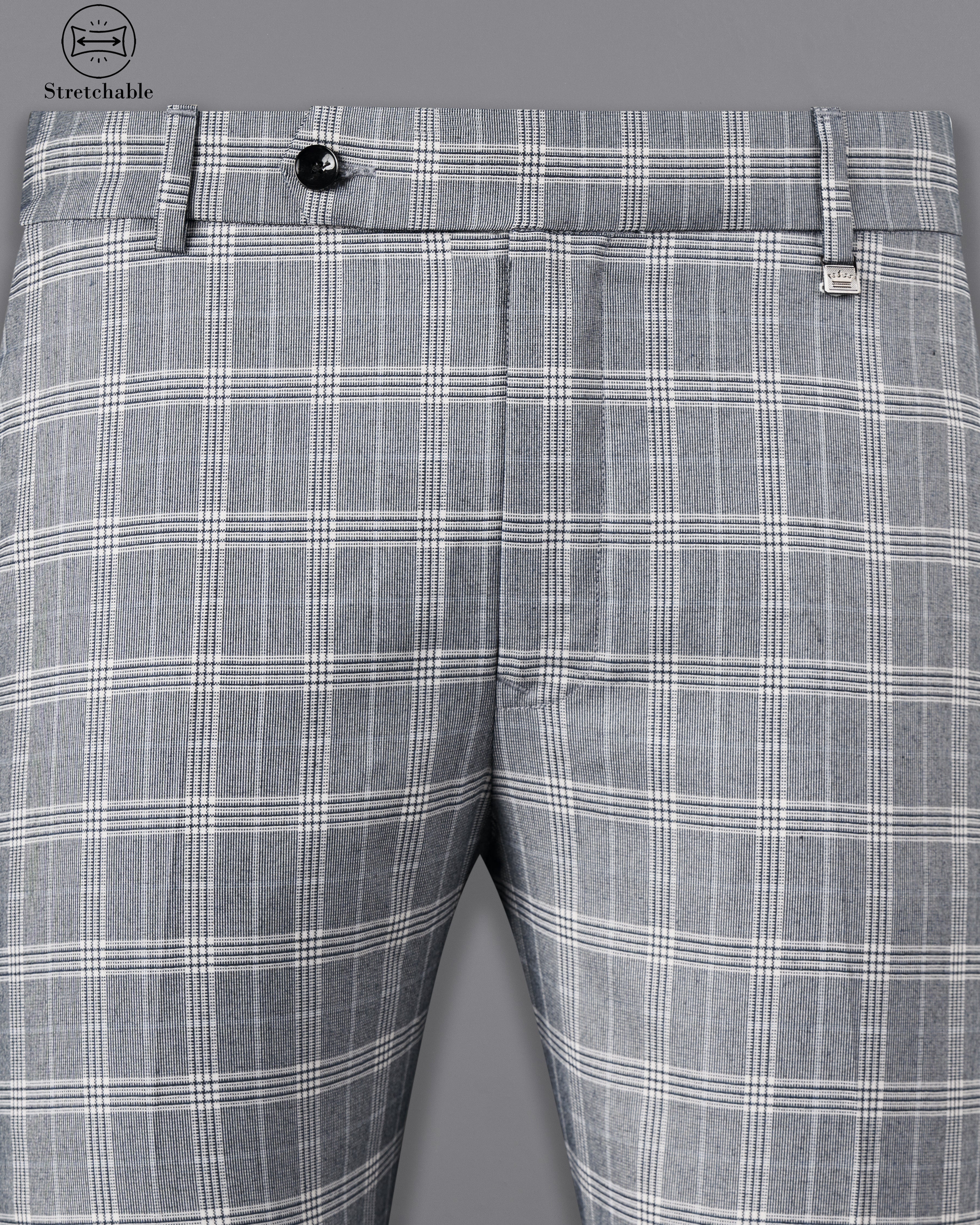 Monsoon Steel Gray Plaid Pant T2693-28, T2693-30, T2693-32, T2693-34, T2693-36, T2693-38, T2693-40, T2693-42, T2693-44