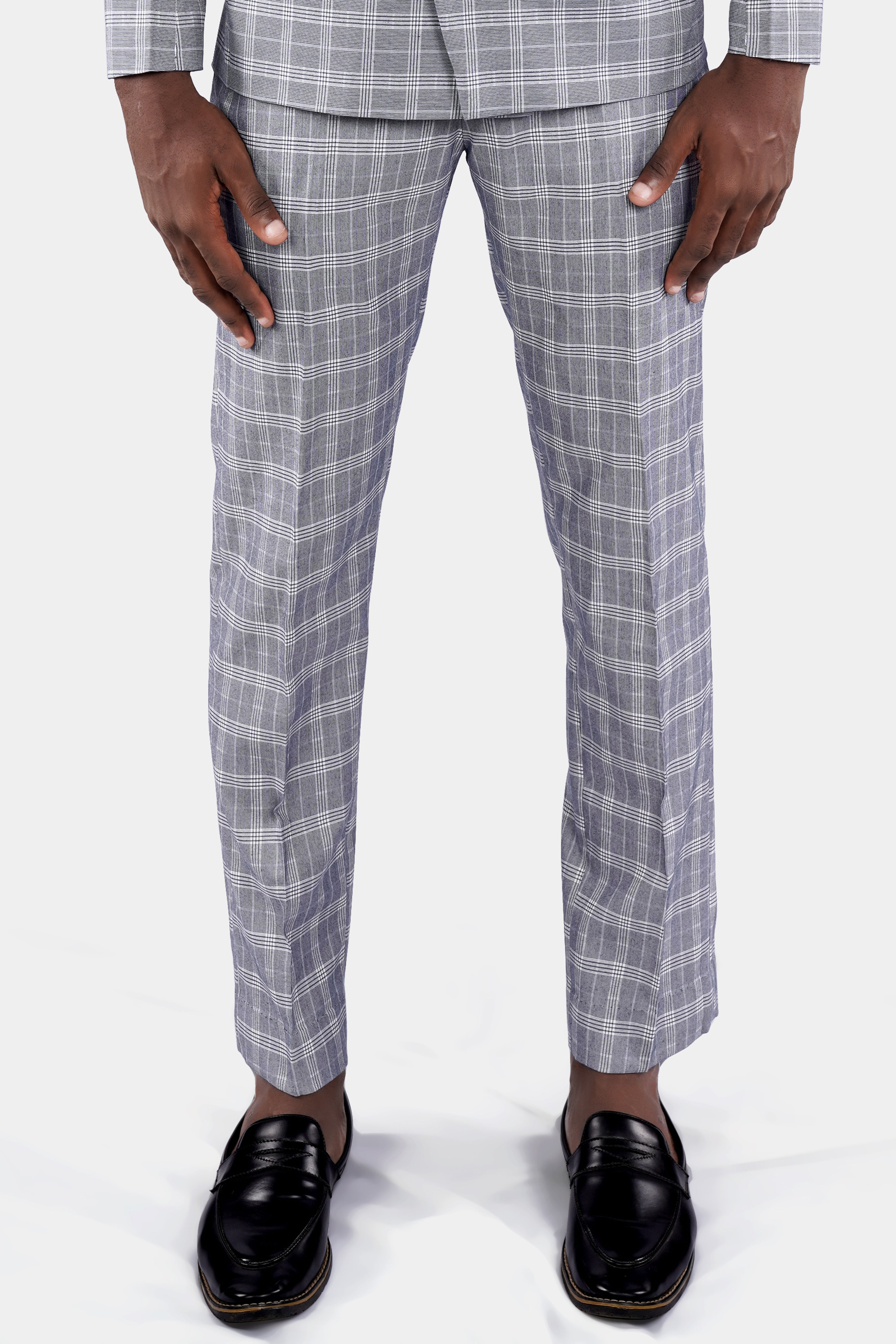 Monsoon Steel Gray Plaid Pant T2693-28, T2693-30, T2693-32, T2693-34, T2693-36, T2693-38, T2693-40, T2693-42, T2693-44