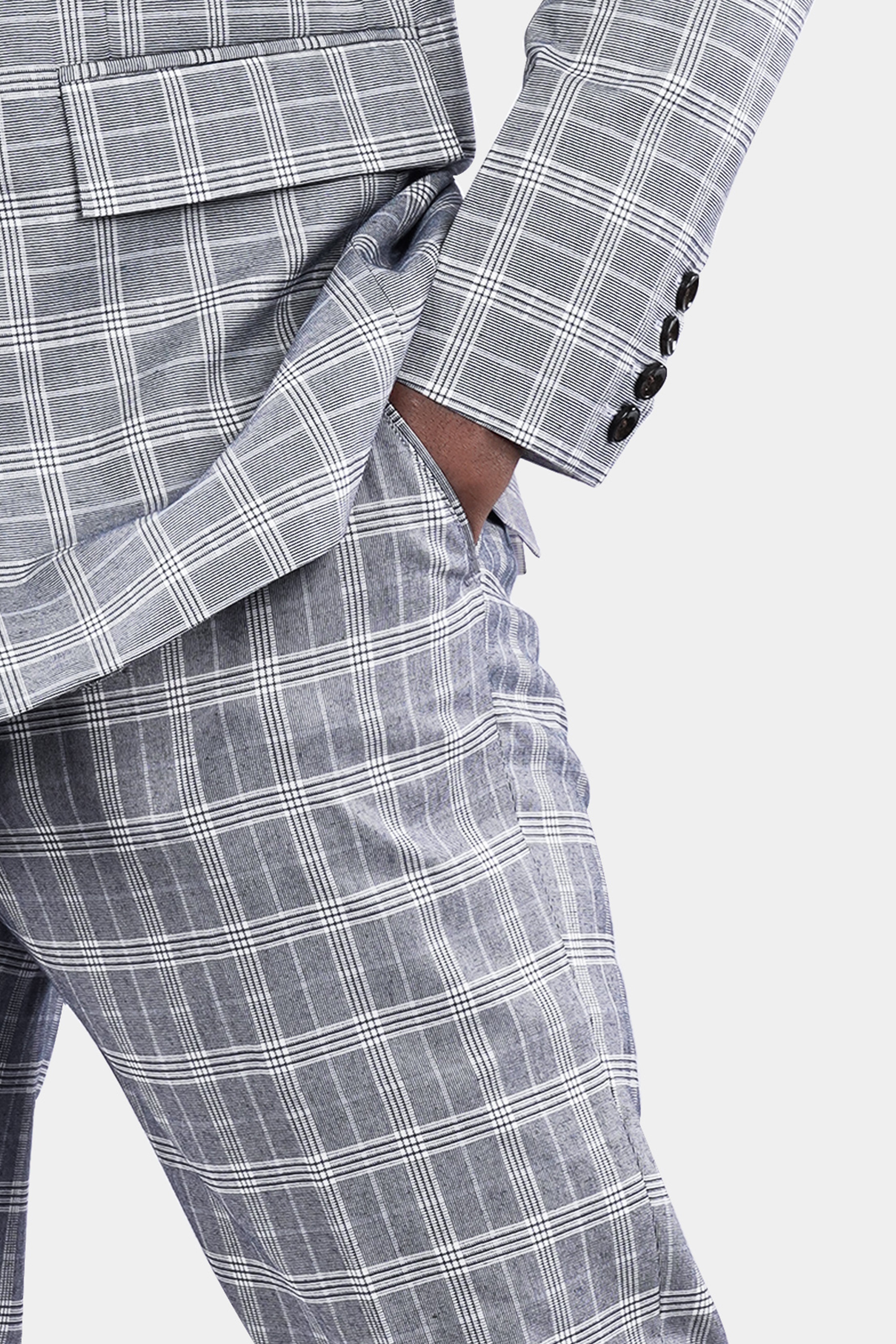 Monsoon Steel Gray Plaid Pant T2693-28, T2693-30, T2693-32, T2693-34, T2693-36, T2693-38, T2693-40, T2693-42, T2693-44