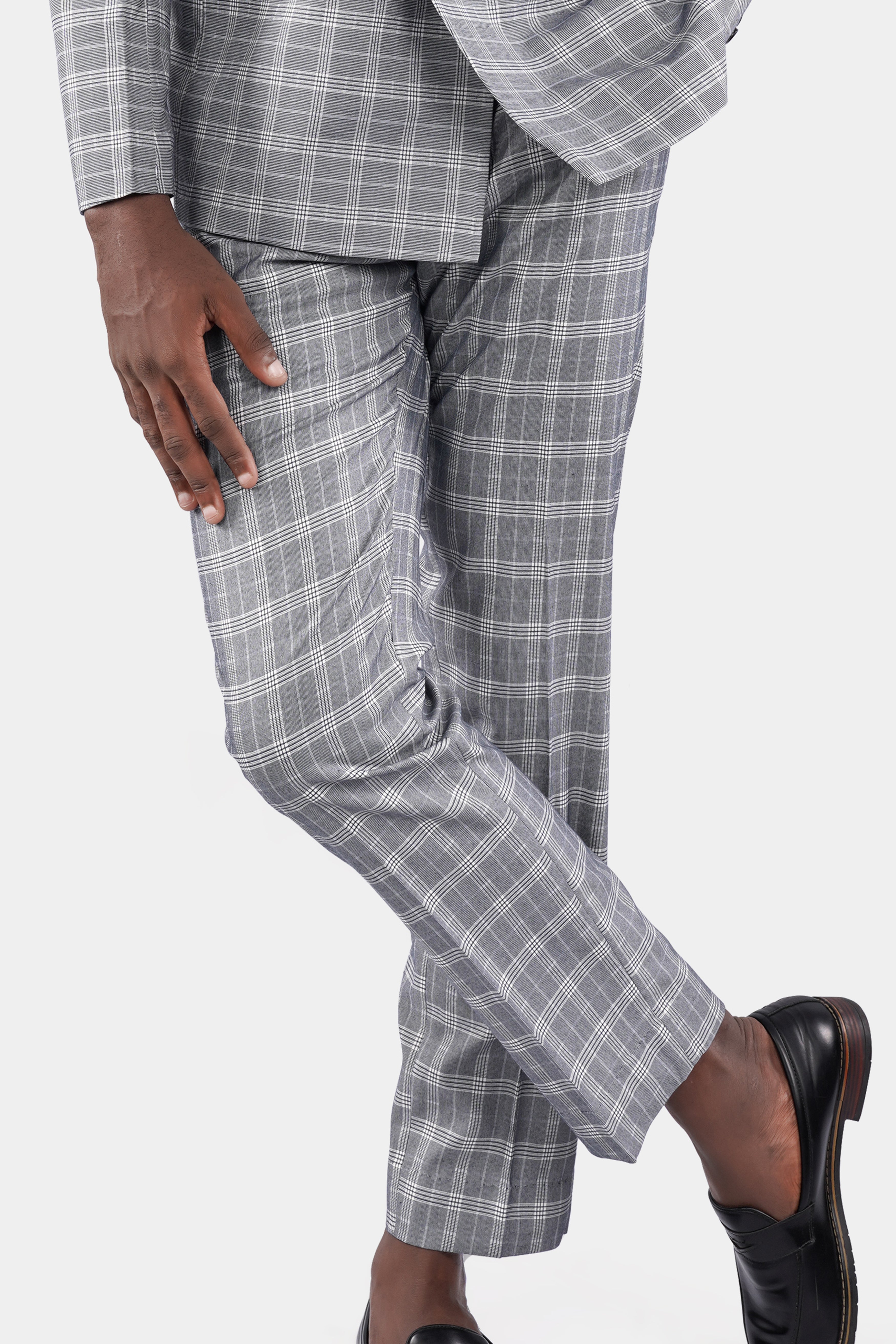 Monsoon Steel Gray Plaid Pant T2693-28, T2693-30, T2693-32, T2693-34, T2693-36, T2693-38, T2693-40, T2693-42, T2693-44