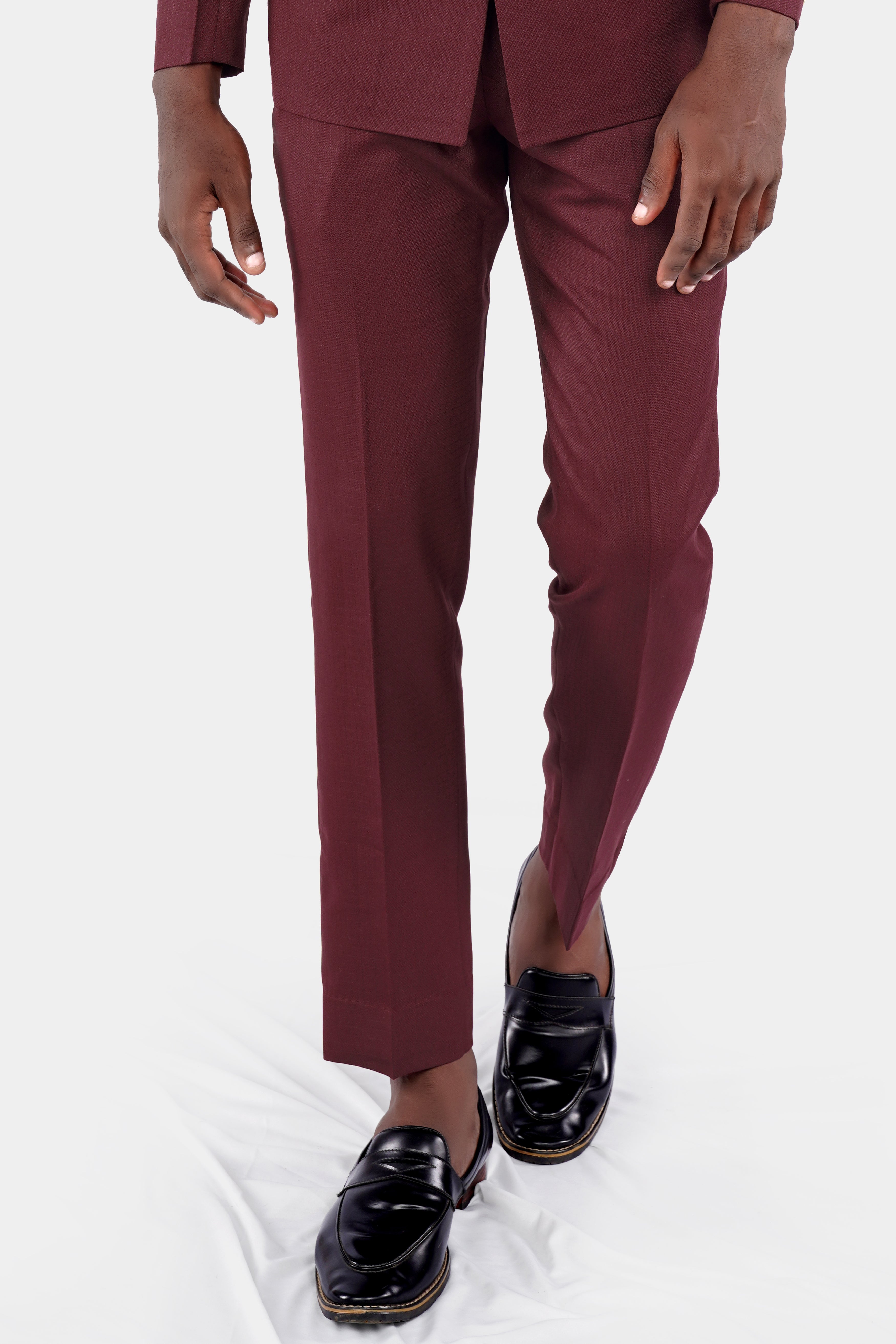 Pinkish Maroon Dobby Textured Pant T2721-28, T2721-30, T2721-32, T2721-34, T2721-36, T2721-38, T2721-40, T2721-42, T2721-44