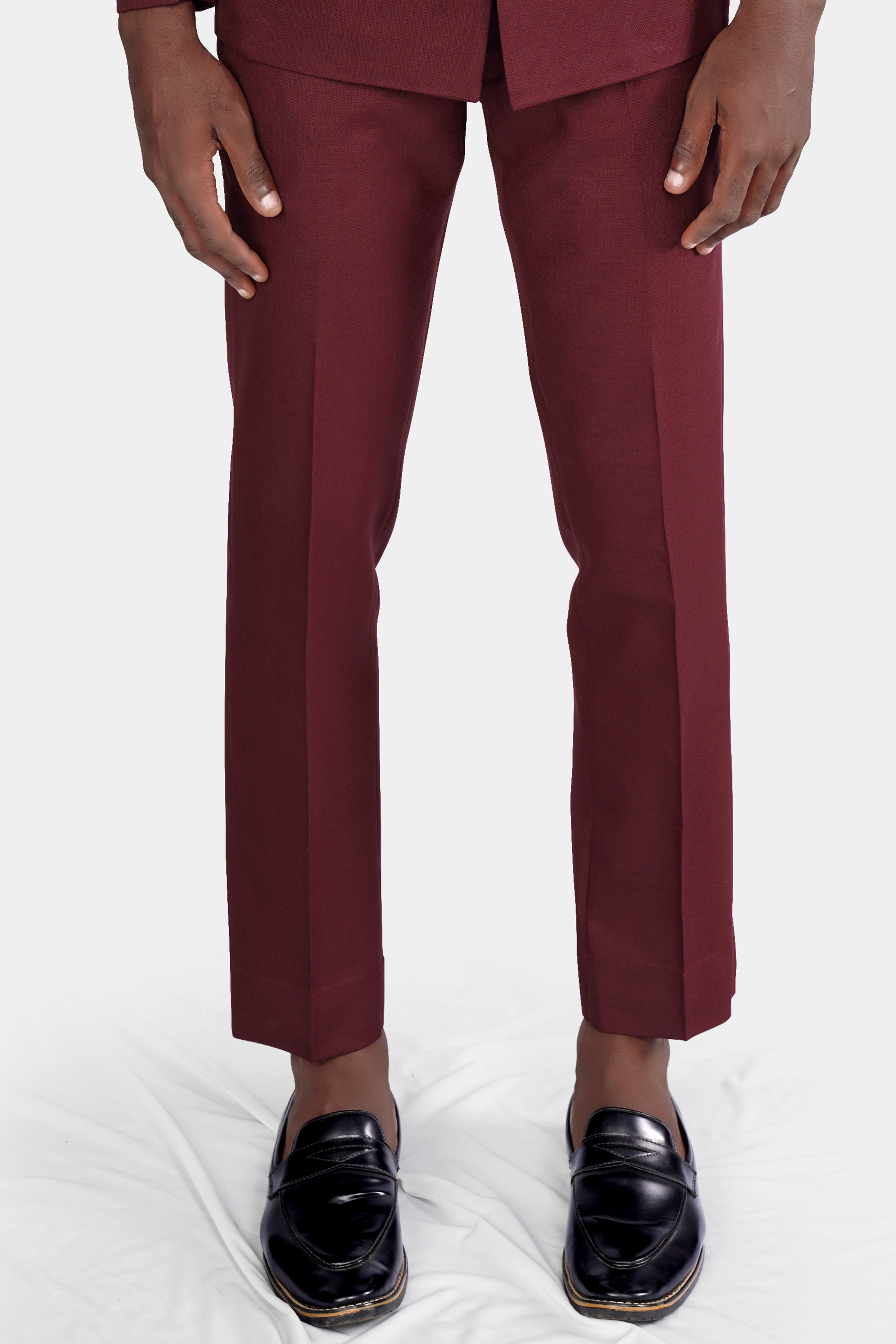 Pinkish Maroon Dobby Textured Pant T2721-28, T2721-30, T2721-32, T2721-34, T2721-36, T2721-38, T2721-40, T2721-42, T2721-44