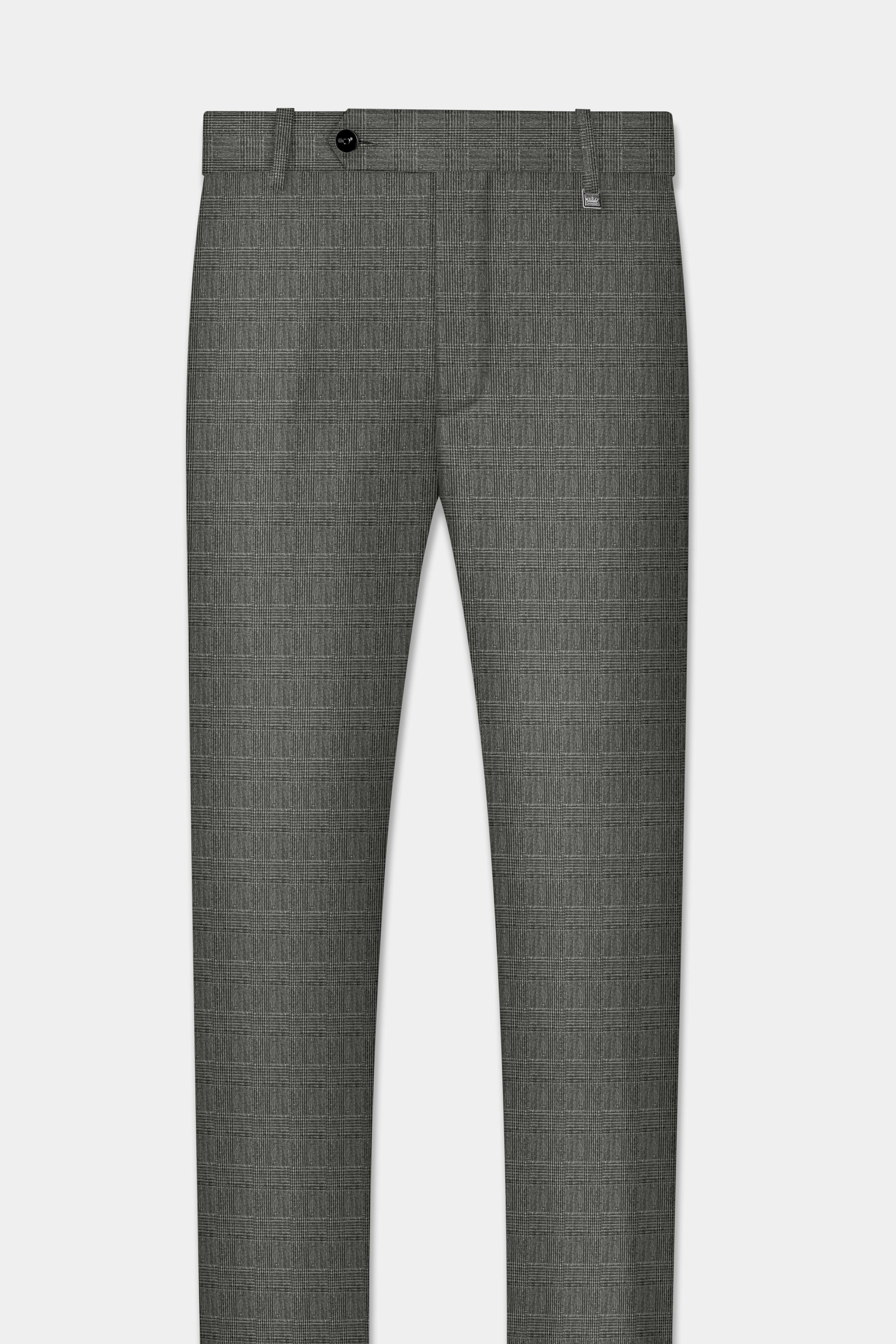 Tundora Dark Gray Subtle Plaid Pant