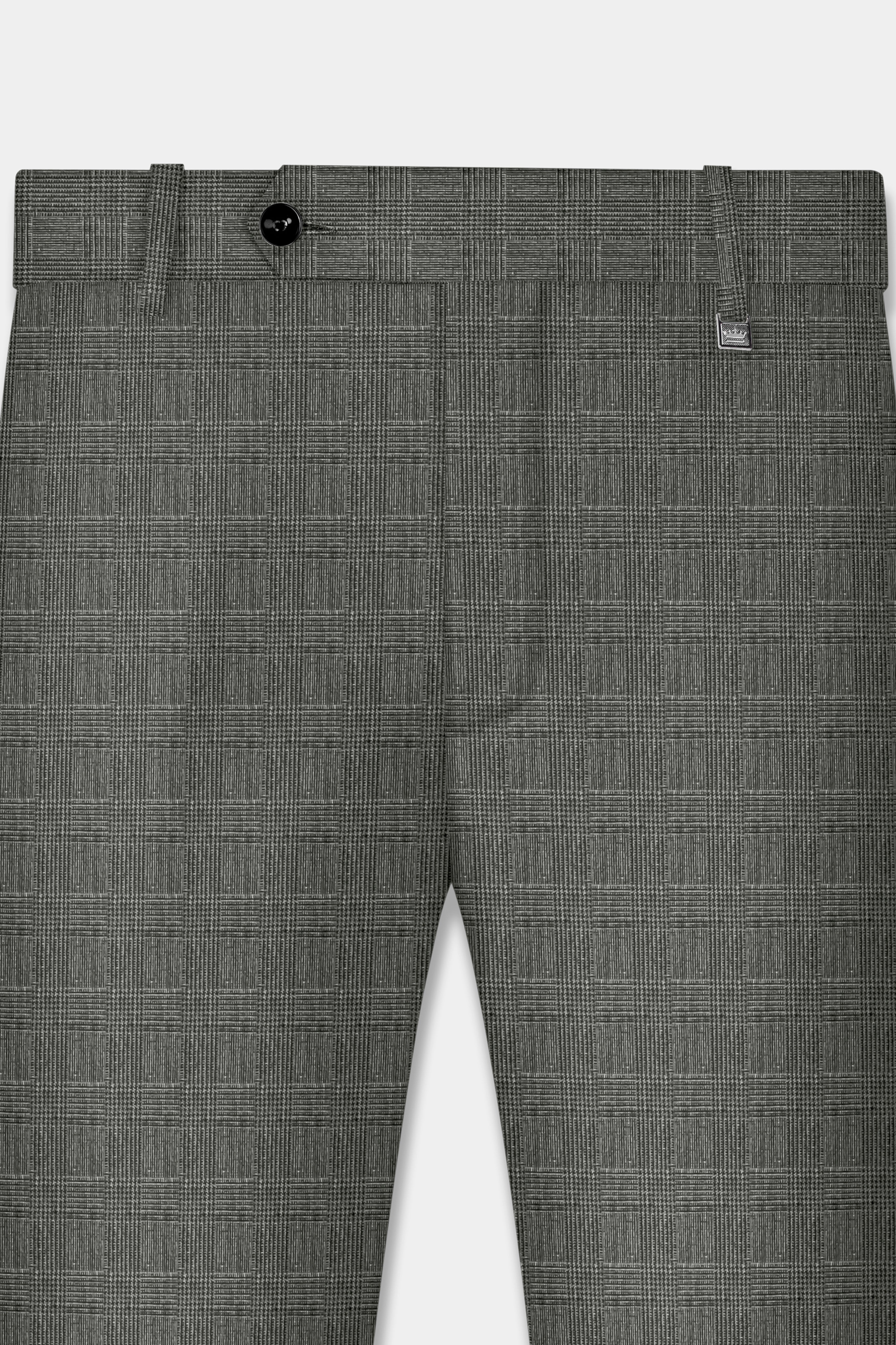 Tundora Dark Gray Subtle Plaid Pant