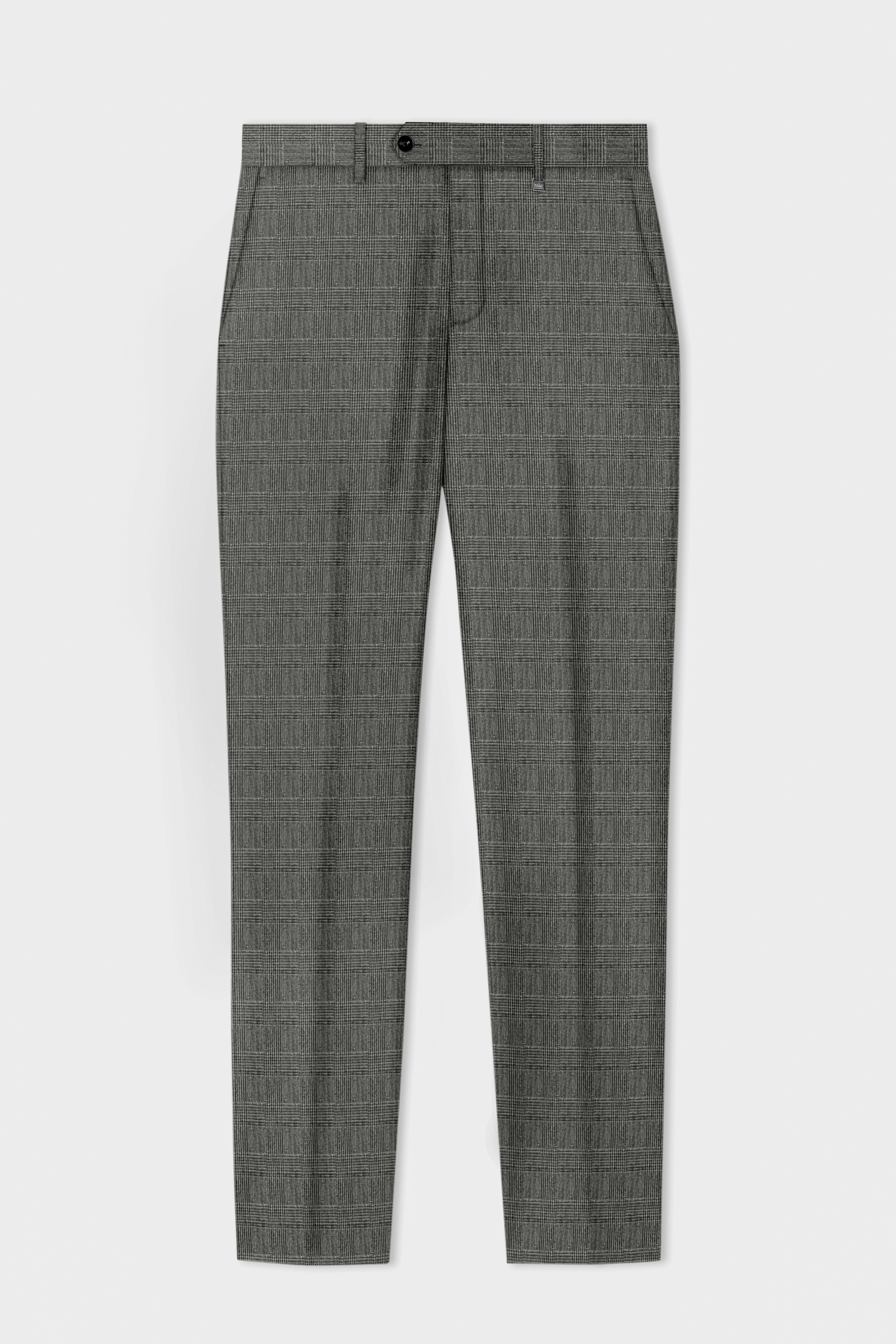 Tundora Dark Gray Subtle Plaid Pant