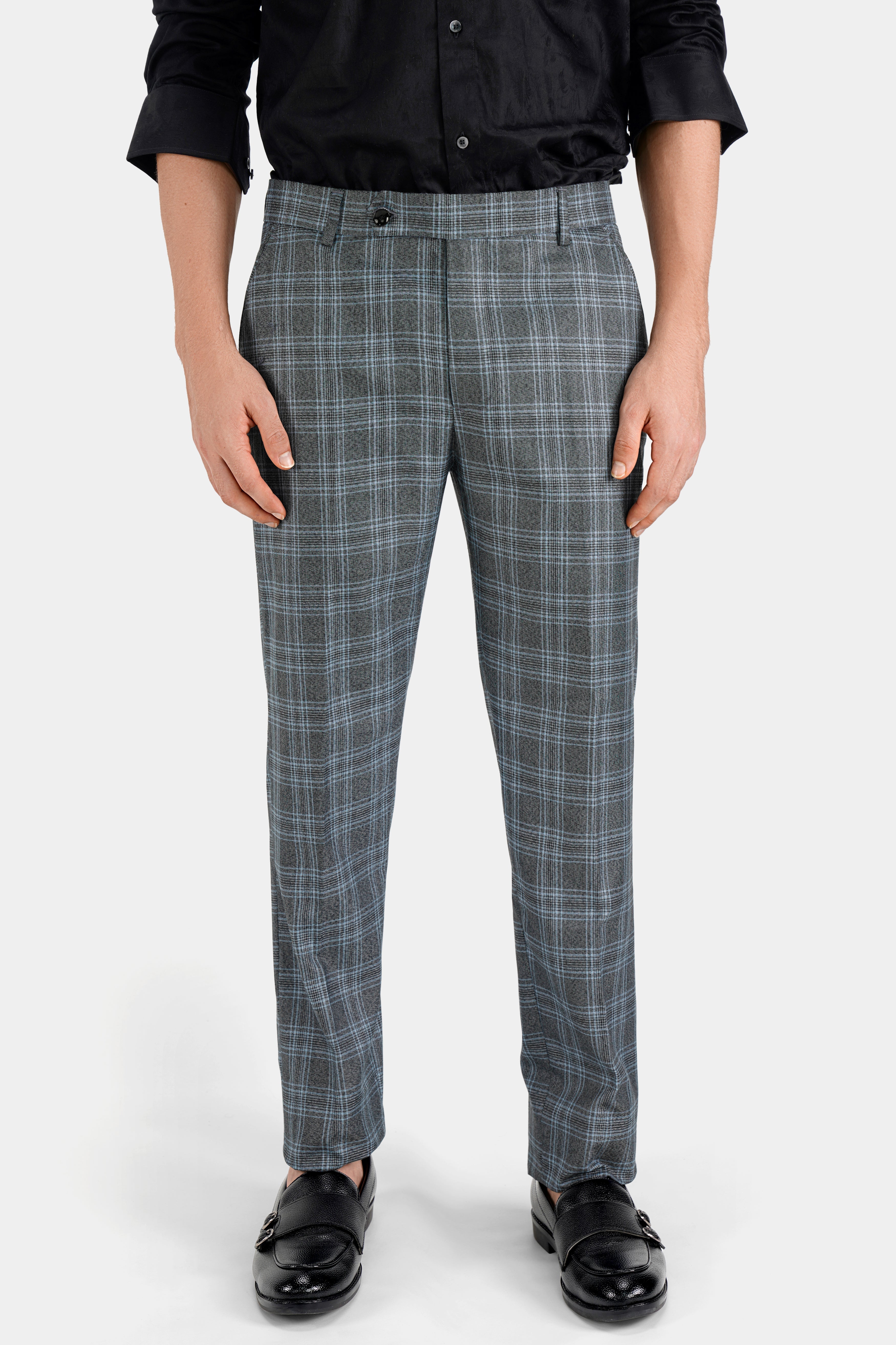 Ironside and Casper Gray Plaid Wool Rich Pant T2744-28, T2744-30, T2744-32, T2744-34, T2744-36, T2744-38, T2744-40, T2744-42, T2744-44