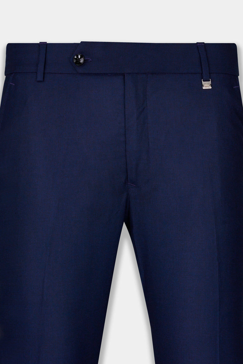 MIDNIGHT NAVY BLUE WOOL RICH PANT