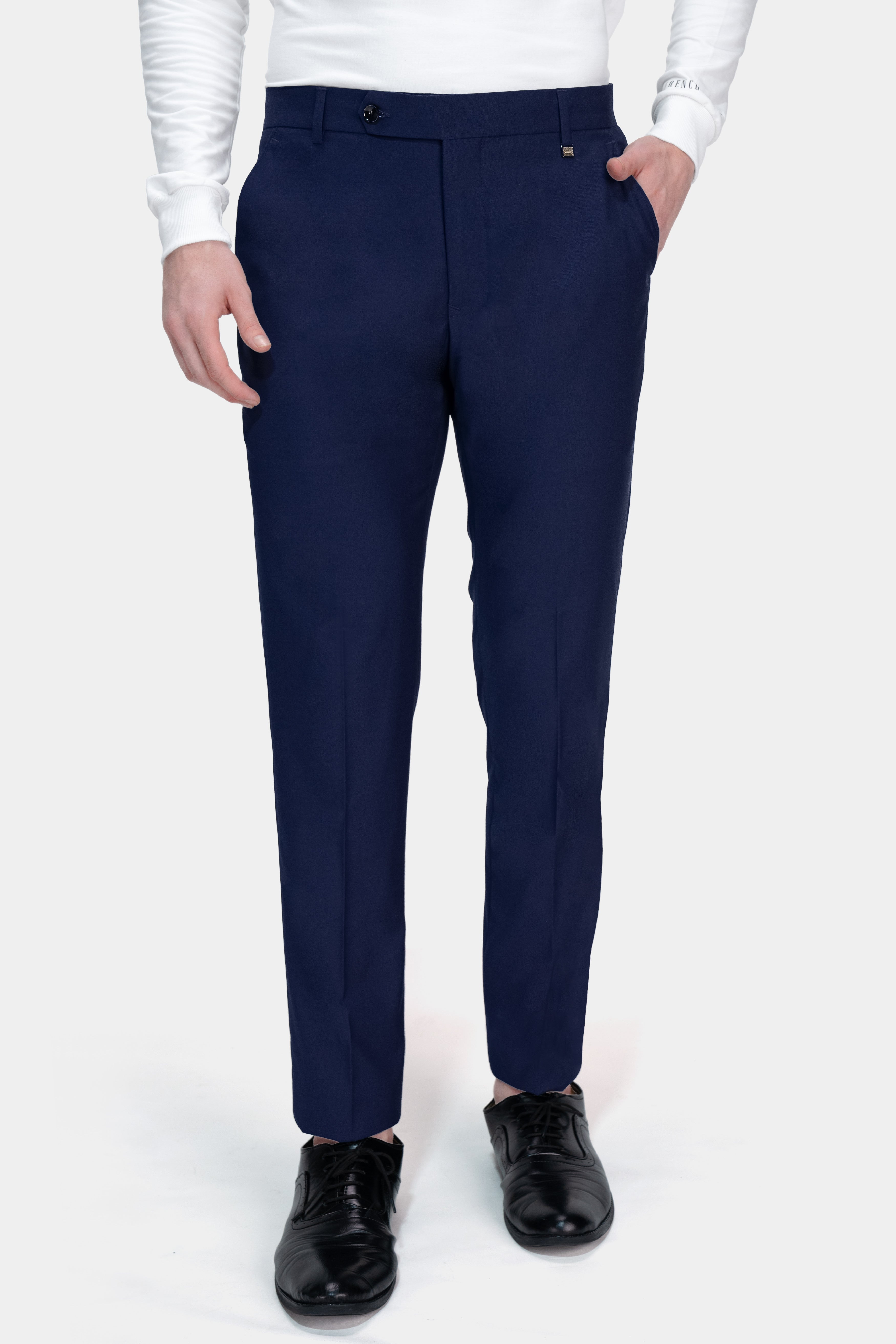 Ebony Clay Blue Wool Rich Pant T2761-28, T2761-30, T2761-32, T2761-34, T2761-36, T2761-38, T2761-40, T2761-42, T2761-44