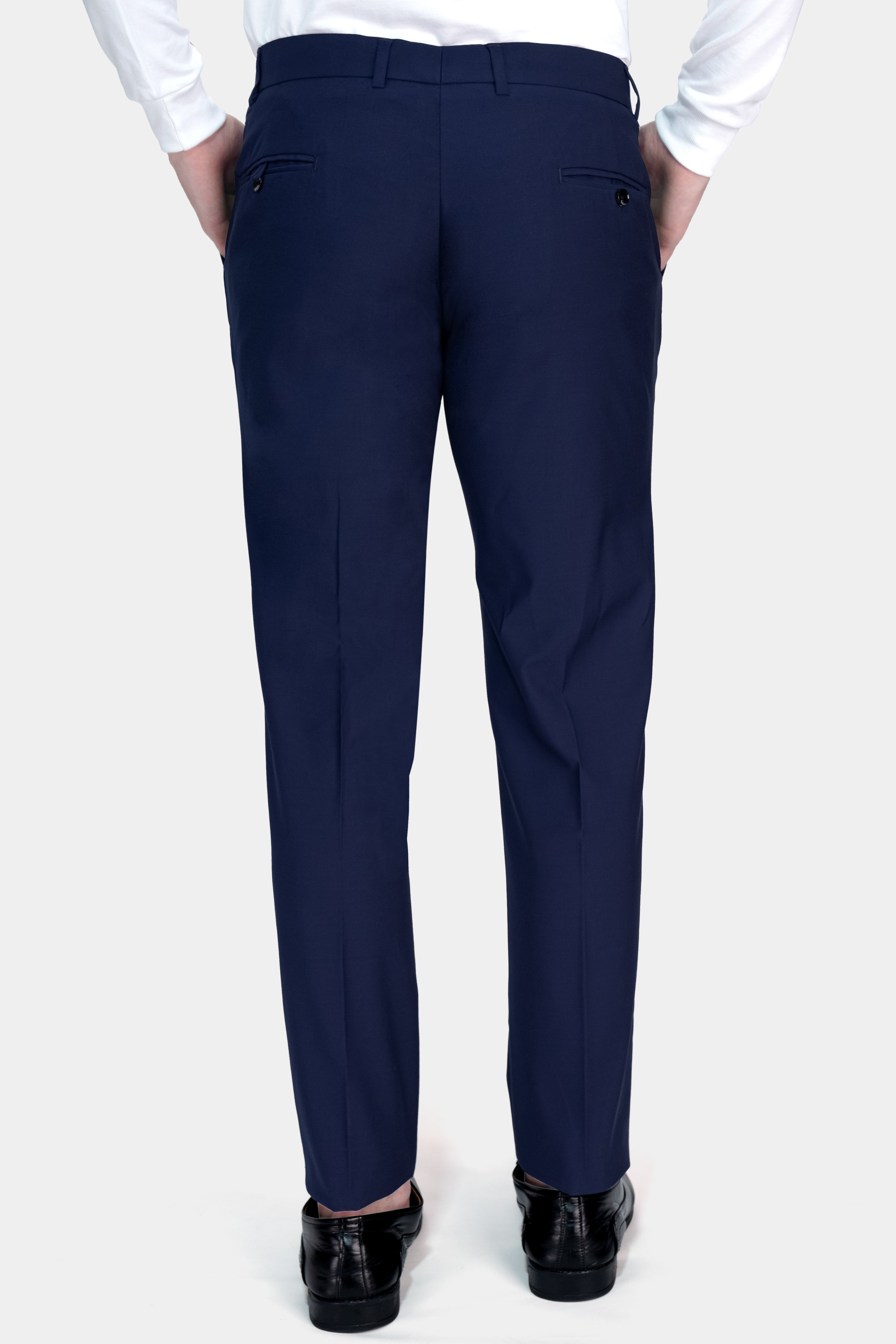 Ebony Clay Blue Wool Rich Pant T2761-28, T2761-30, T2761-32, T2761-34, T2761-36, T2761-38, T2761-40, T2761-42, T2761-44