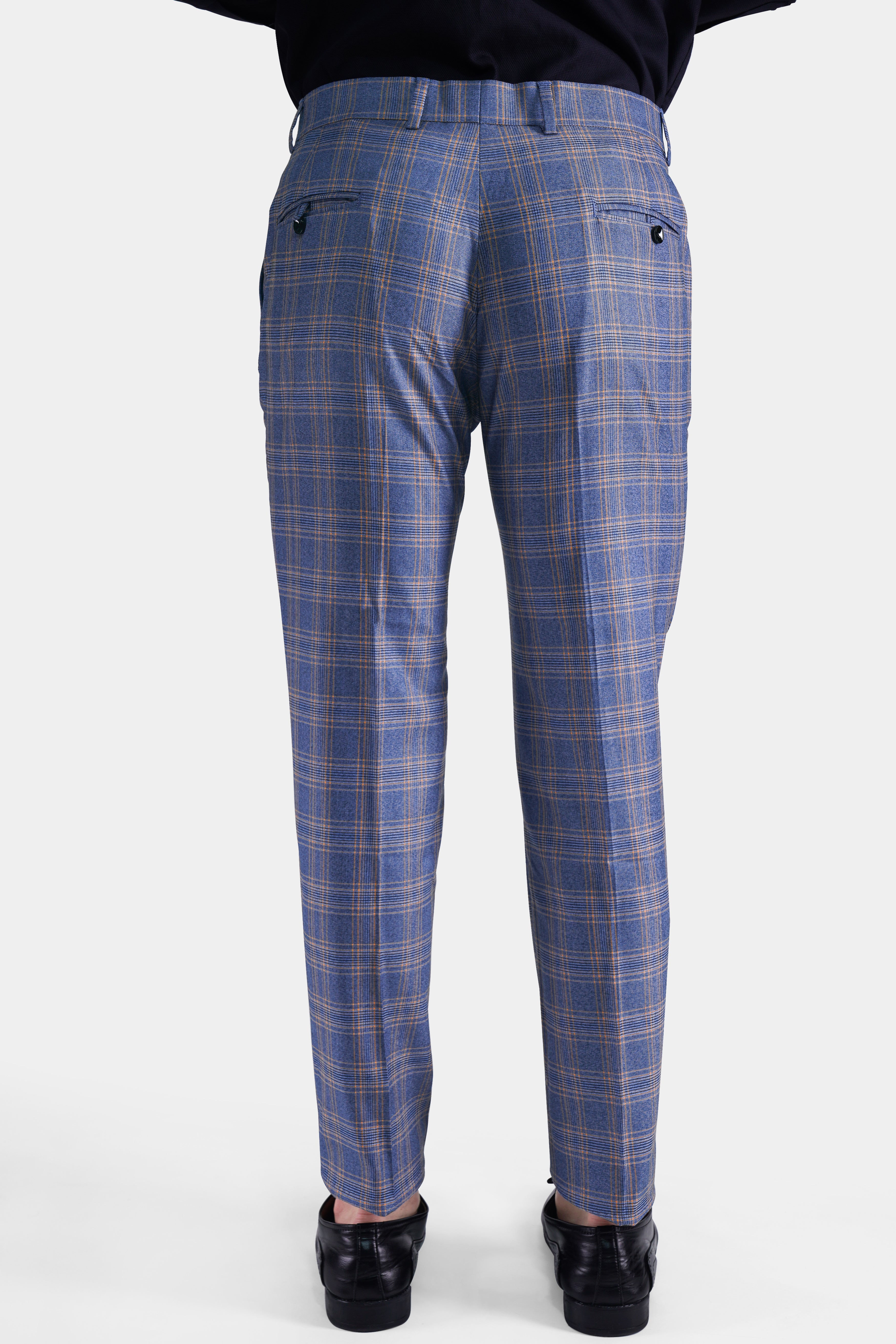 Waikawa Blue Plaid Wool Rich Pant T2764-28, T2764-30, T2764-32, T2764-34, T2764-36, T2764-38, T2764-40, T2764-42, T2764-44