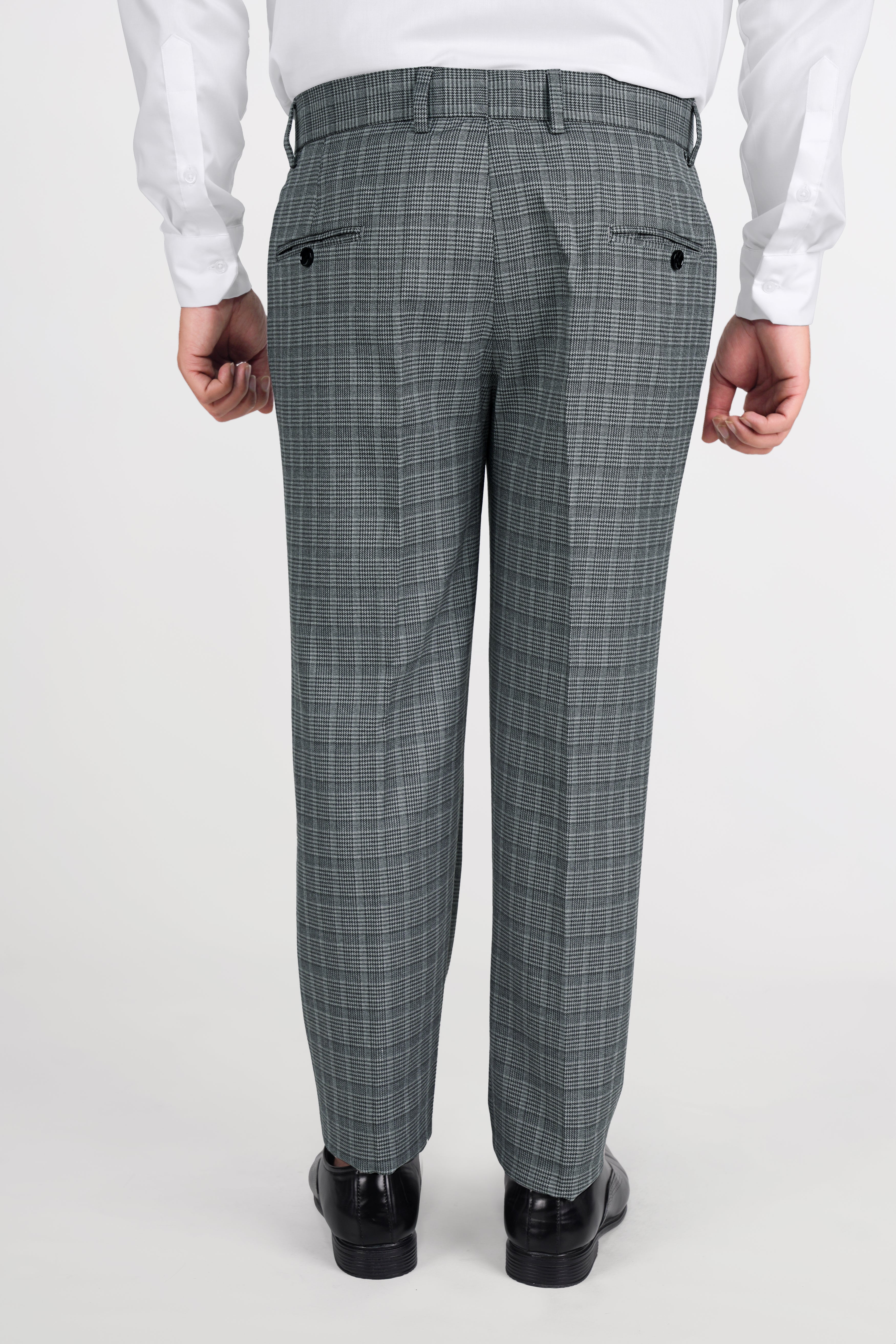 Oslo Gray Checkered Wool Rich Pant T2801-28, T2801-30, T2801-32, T2801-34, T2801-36, T2801-38, T2801-40, T2801-42, T2801-44