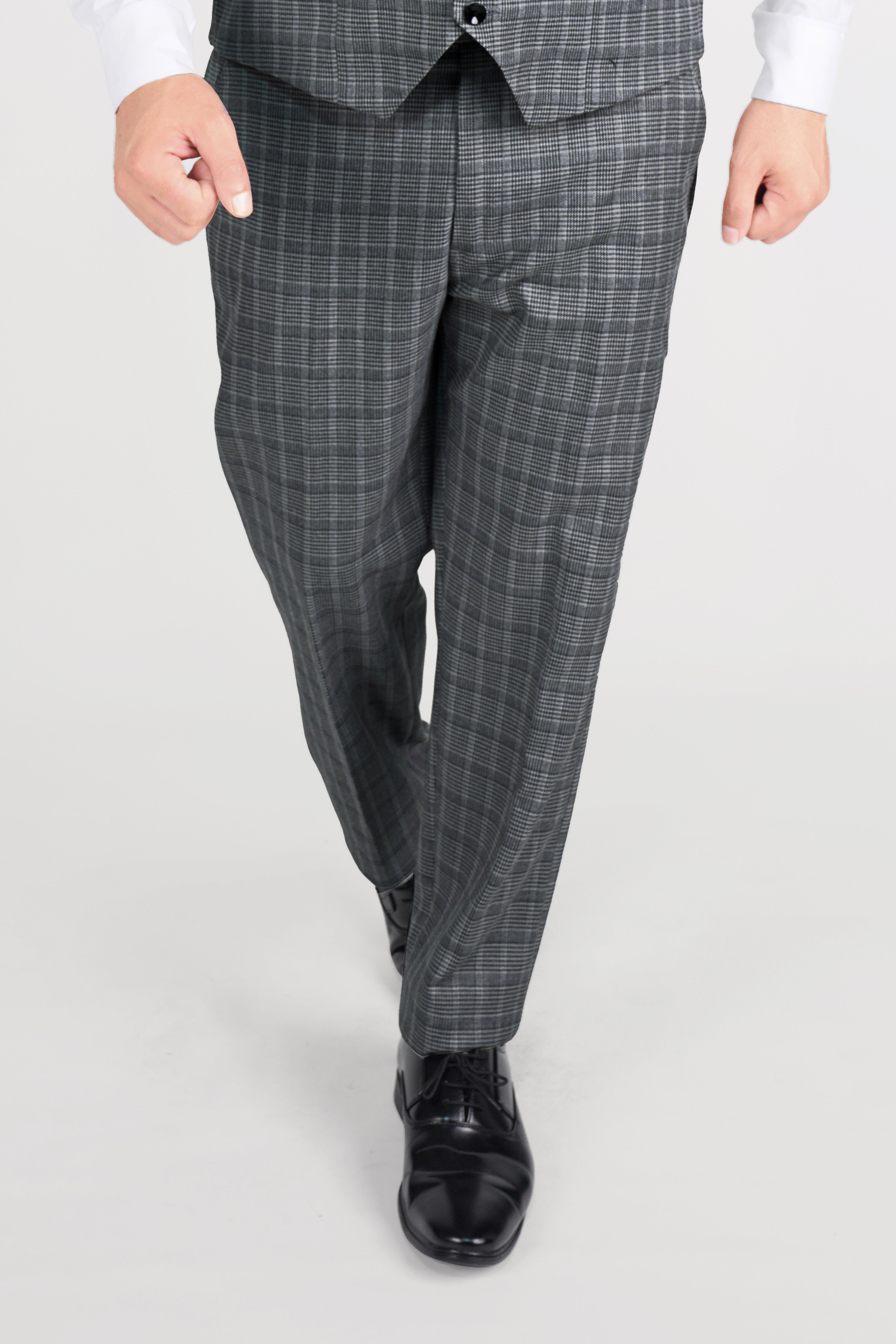 Oslo Gray Checkered Wool Rich Pant T2801-28, T2801-30, T2801-32, T2801-34, T2801-36, T2801-38, T2801-40, T2801-42, T2801-44