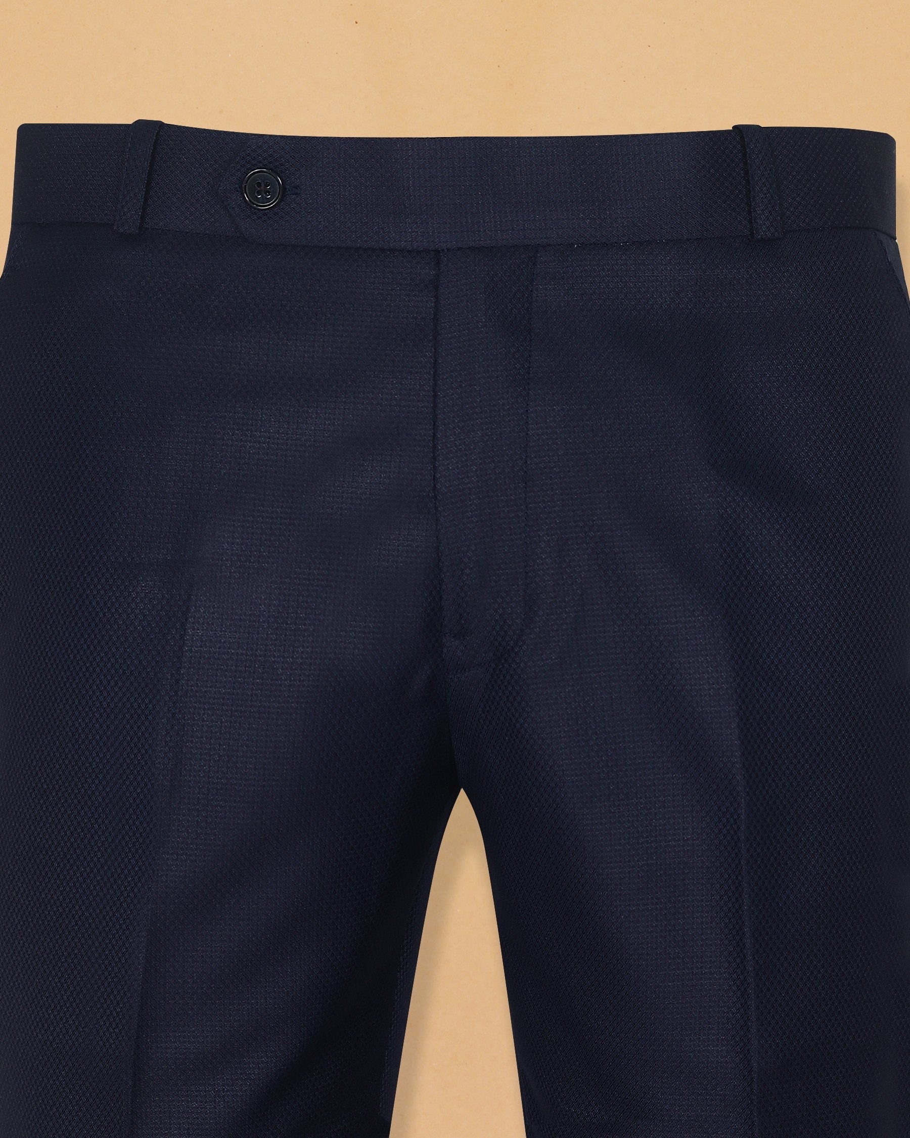 Berry Blue Diamond Textured Trouser