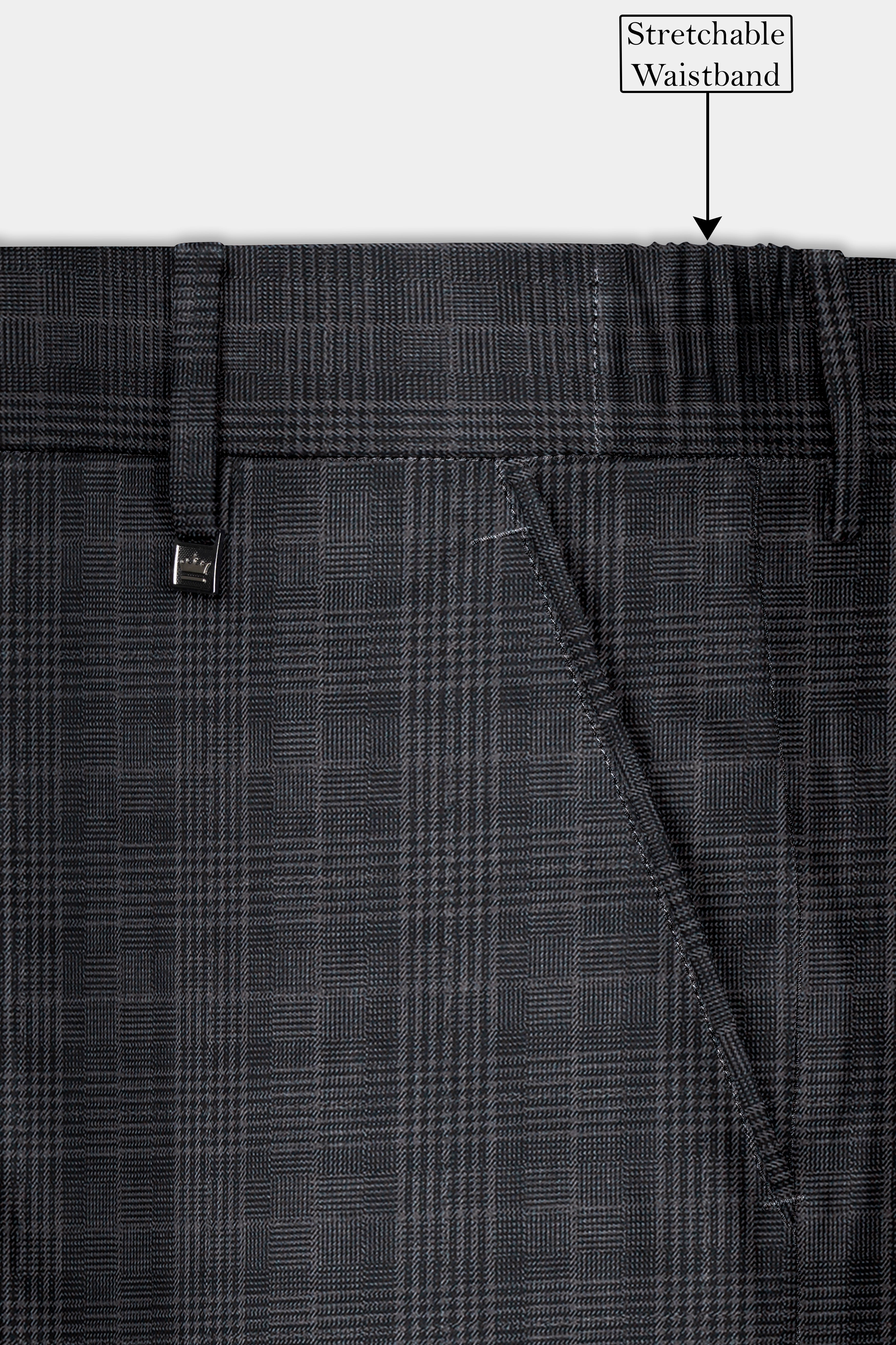 Porpoise Grey Plaid Formal Pant