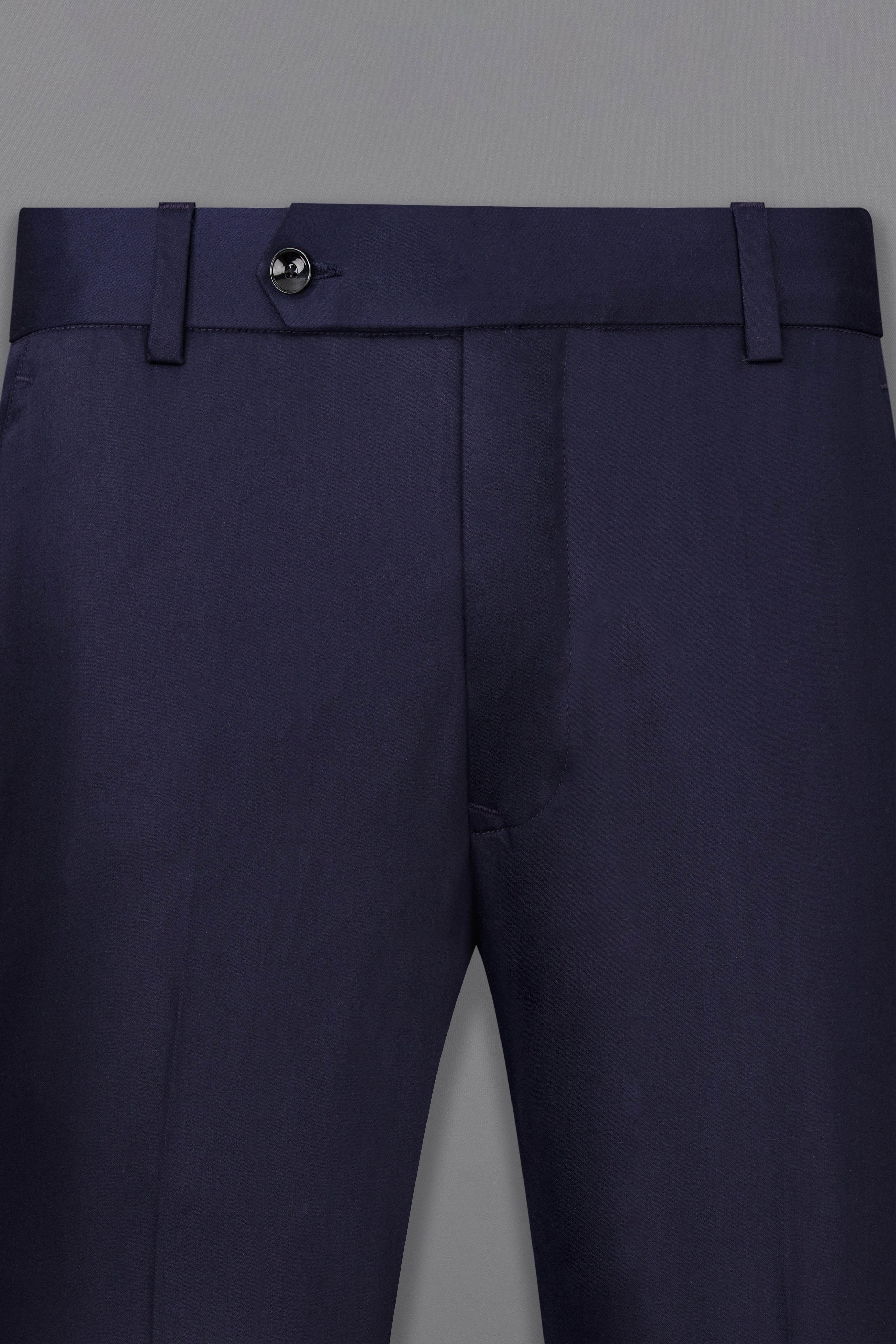 Navy Subtle Sheen Wool-Silk blend pant