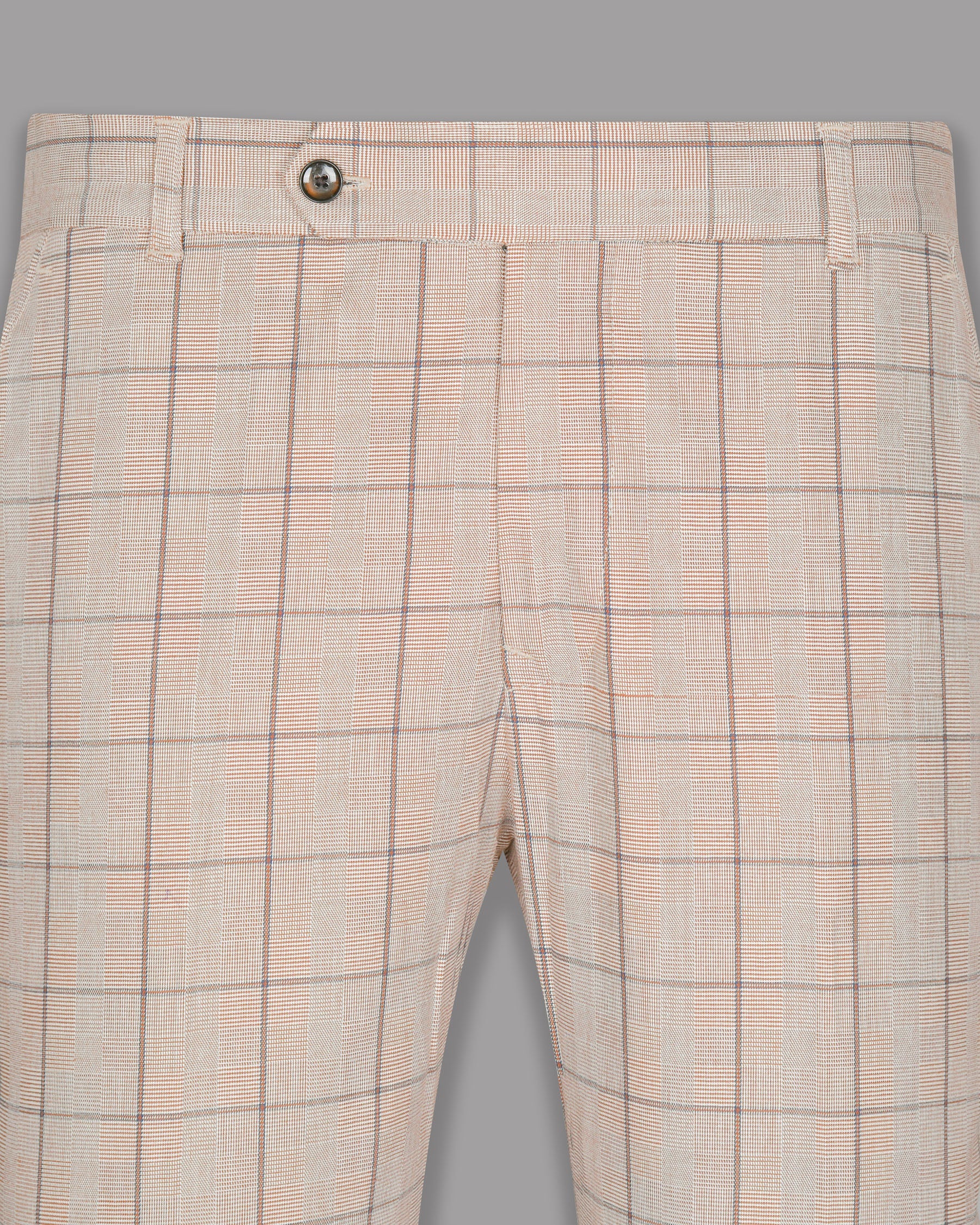 Beige Windowpane Wool Rich Pant T931-42, T931-28, T931-36, T931-38, T931-30, T931-32, T931-40, T931-44, T931-34