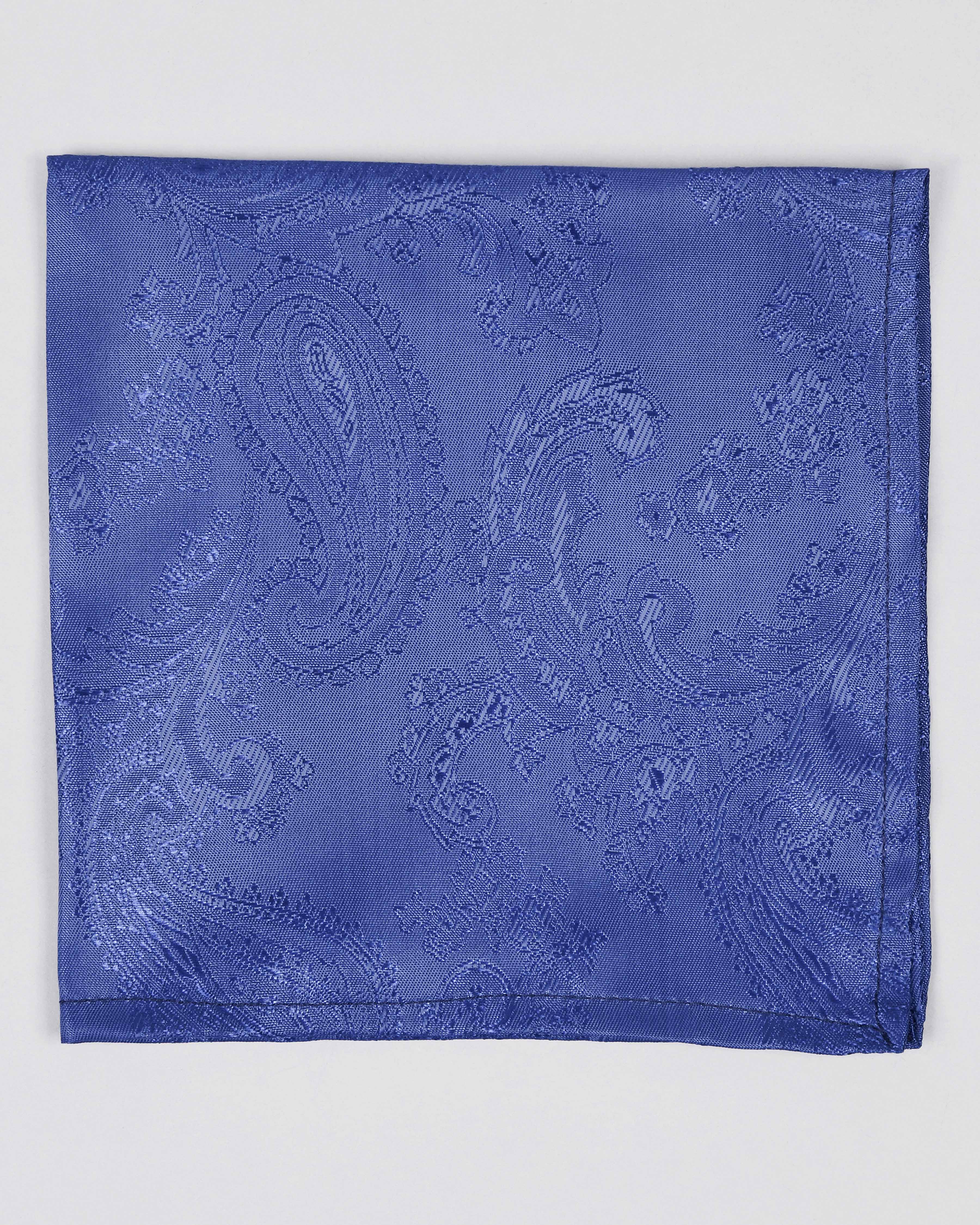 Persian Blue Paisley Jacquard Tie with Free Pocket square