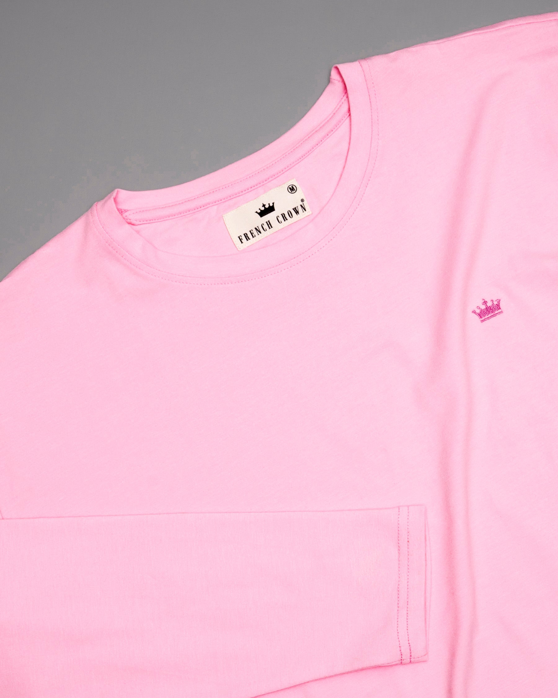 Classic Rose Pink Full-Sleeve Premium Cotton T-Shirt