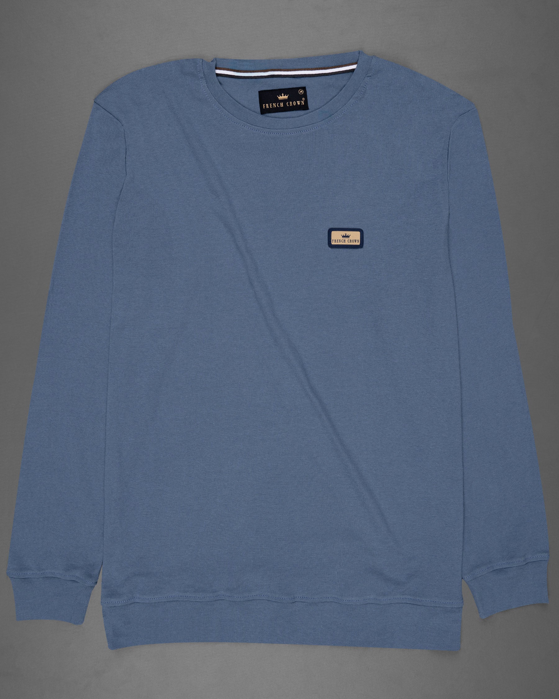 Chambray Blue Full Sleeve Premium Cotton Jersey Sweatshirt TS439-S, TS439-M, TS439-L, TS439-XL, TS439-XXL