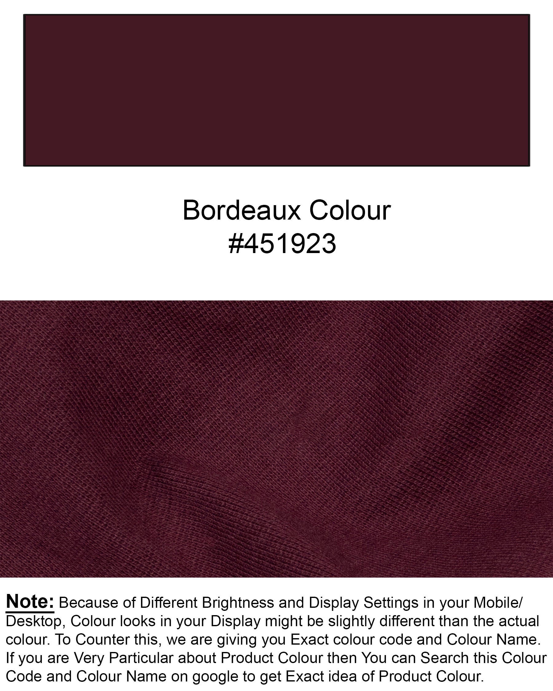 Bordeaux Full Sleeve Premium Cotton Jersey Sweatshirt TS475-S, TS475-M, TS475-L, TS475-XL, TS475-XXL