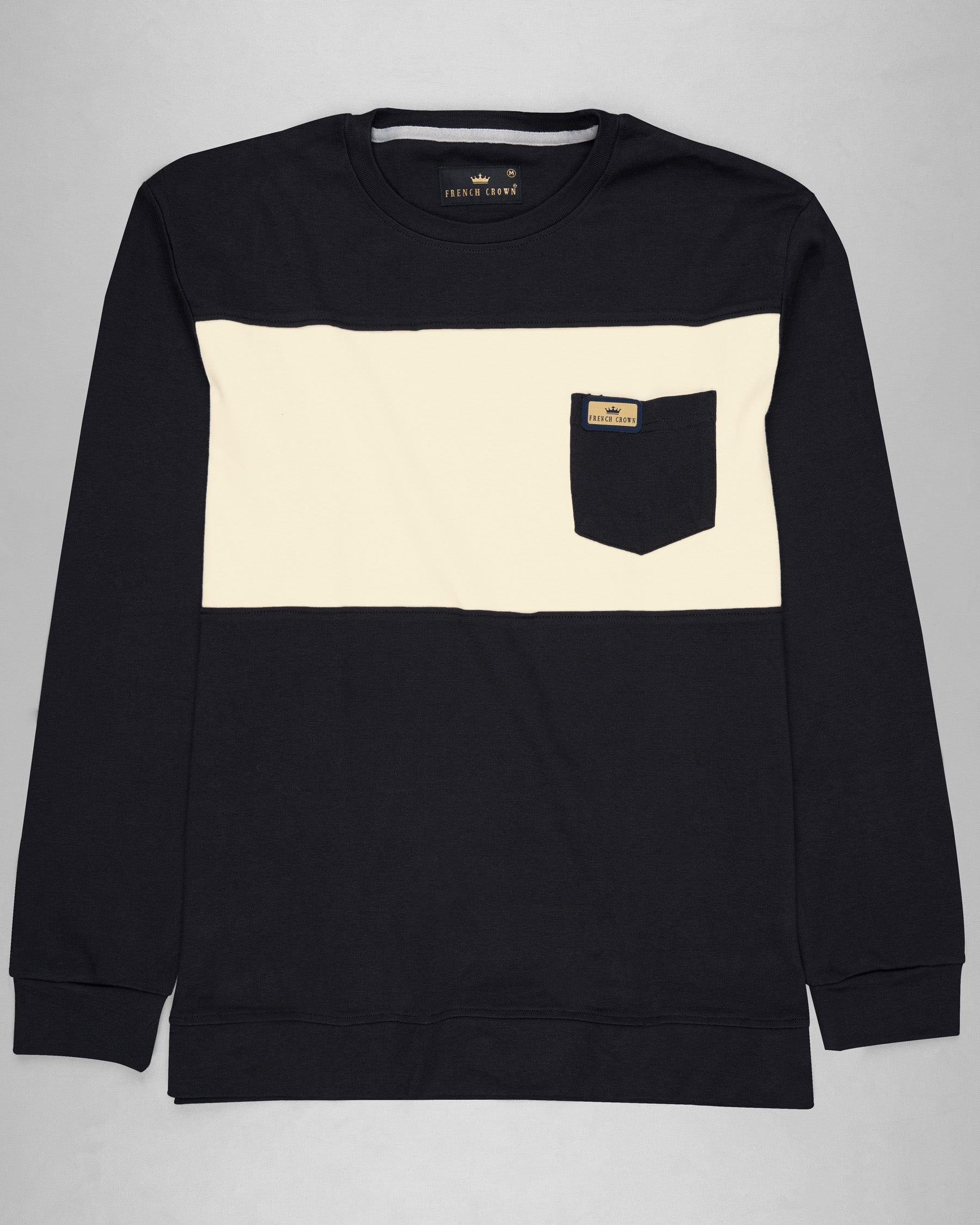 Jade Black and Wheatfield Full Sleeve Premium Cotton Jersey Sweatshirt TS504-S, TS504-M, TS504-L, TS504-XL, TS504-XXL