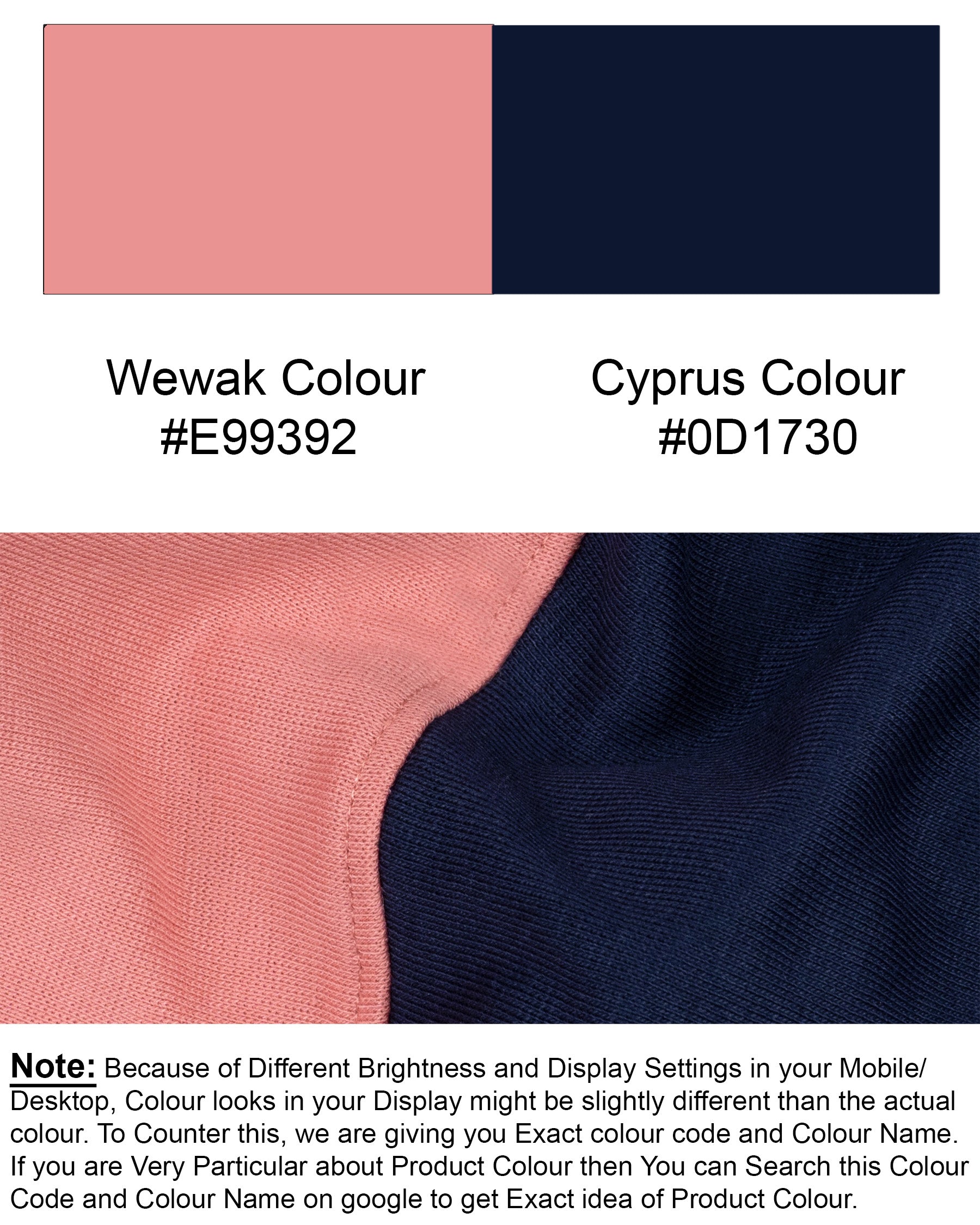 Wewak Pink Dobby Textured Pique Sweatshirt TS520-S, TS520-M, TS520-L, TS520-XL, TS520-XXL