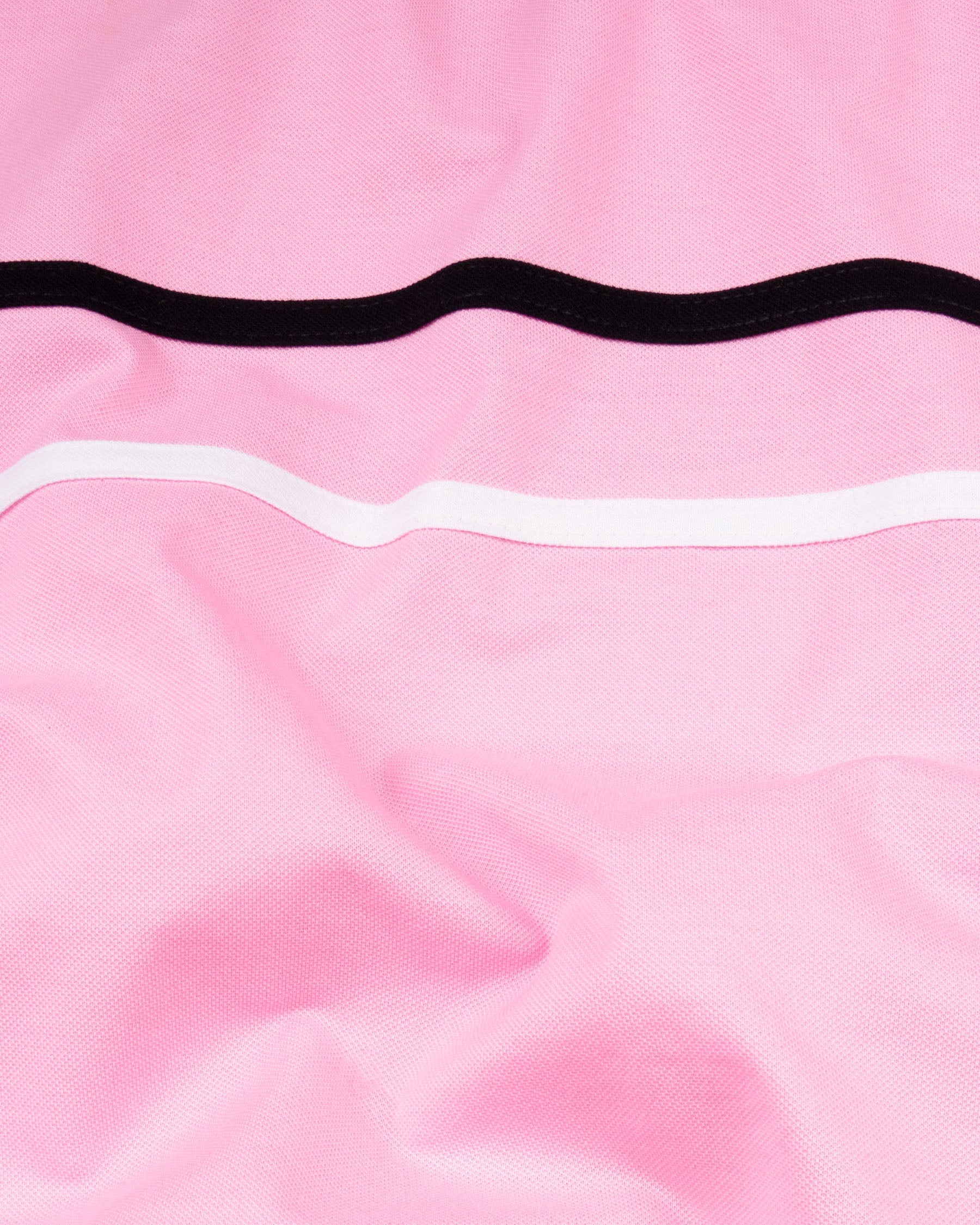 Cupid Pink Striped Super Soft Organic Pique Polo TS560-S, TS560-M, TS560-L, TS560-XL, TS560-XXL, TS560-3XL, TS560-4XL