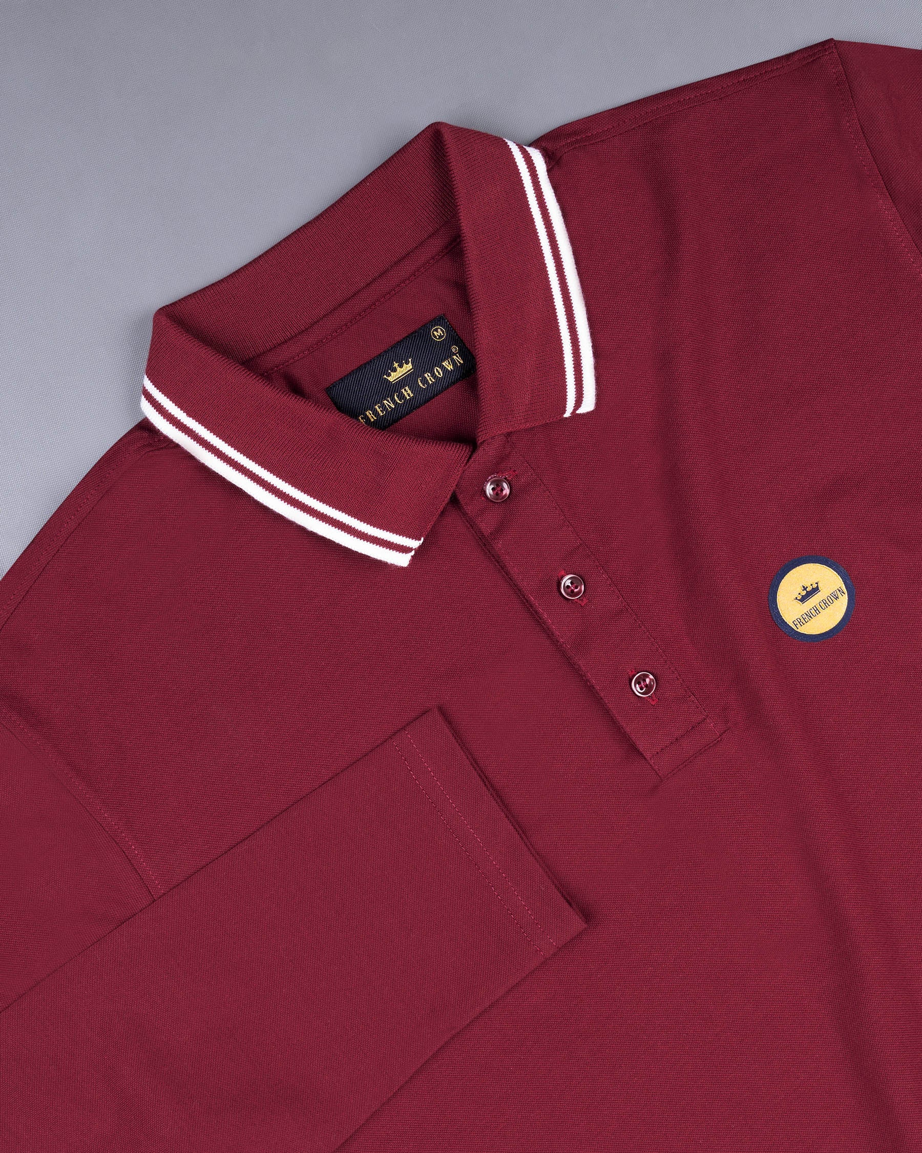 Merlot Red Super Soft Full Sleeve Pique Polo TS563-S, TS563-M, TS563-L, TS563-XL, TS563-XXL, TS563-3XL, TS563-4XL