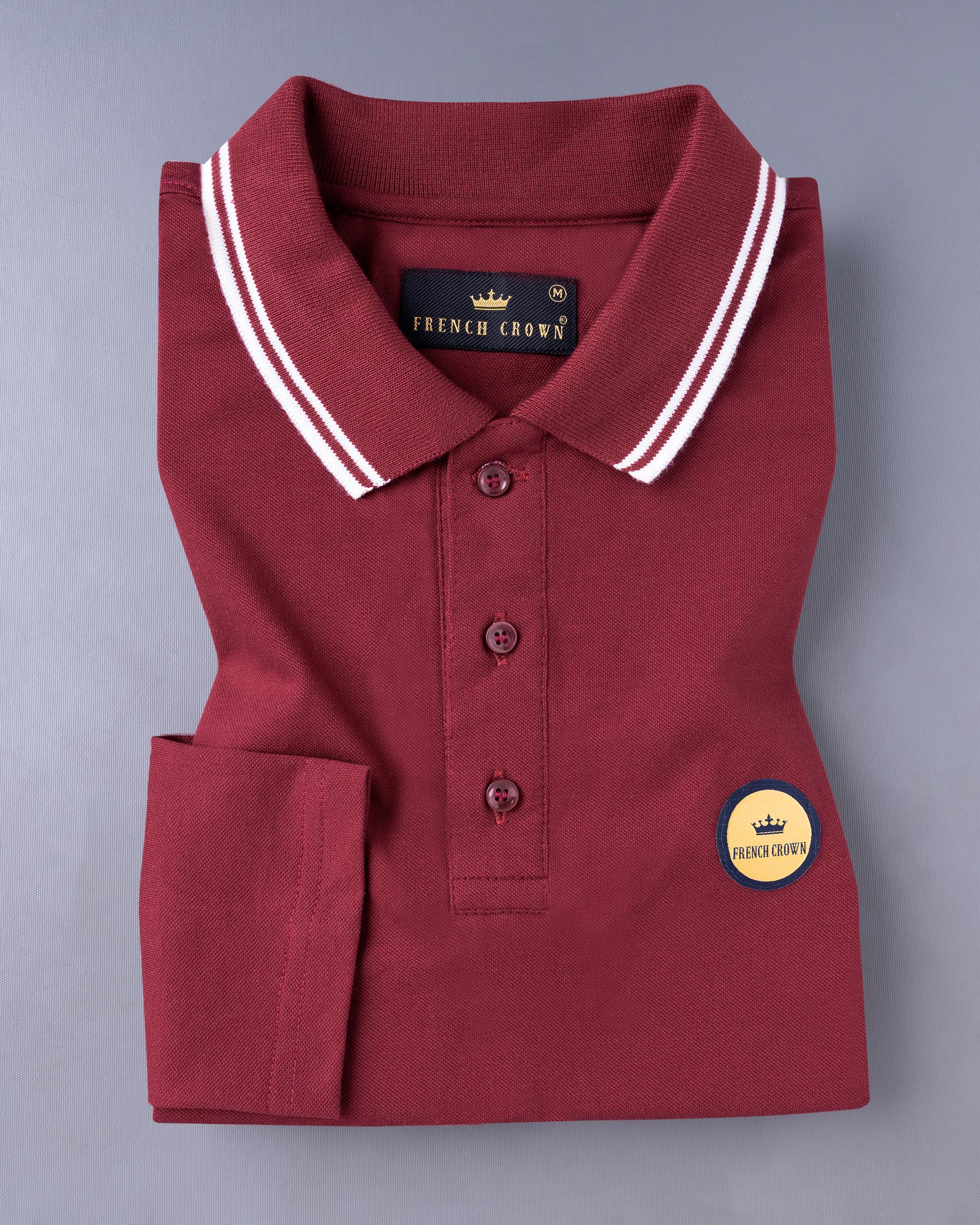 Merlot Red Super Soft Full Sleeve Pique Polo TS563-S, TS563-M, TS563-L, TS563-XL, TS563-XXL, TS563-3XL, TS563-4XL