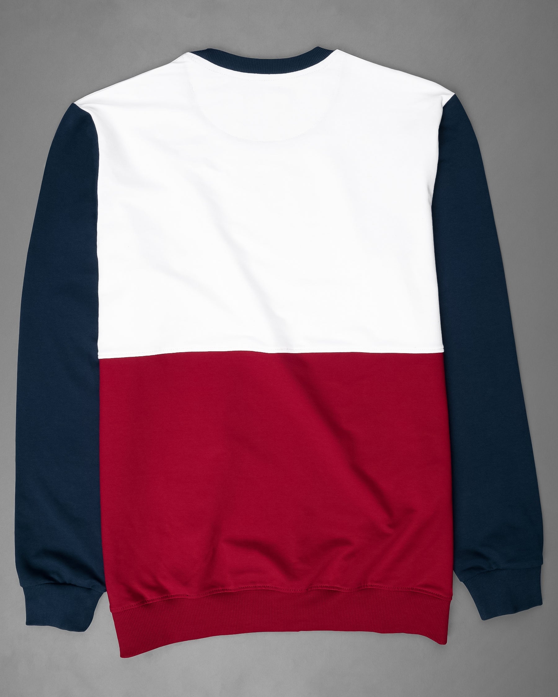 Bright White and Merlot Colourblock Sweatshirt TS573-S, TS573-M, TS573-L, TS573-XL, TS573-XXL, TS573-3XL, TS573-4XL