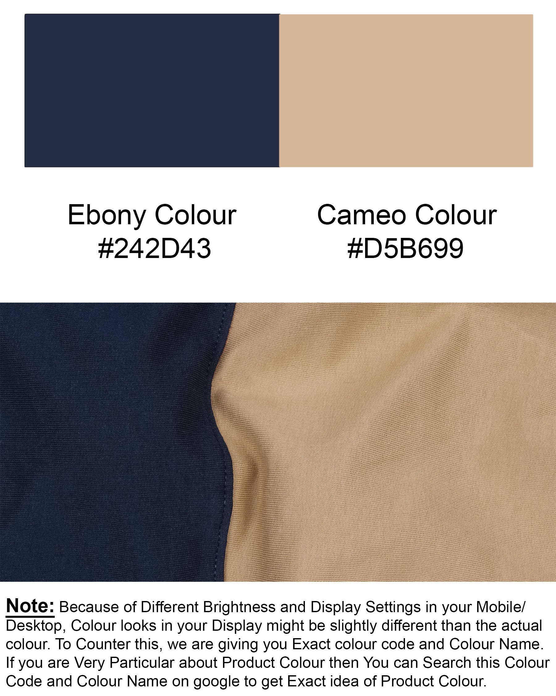 Cameo Light Brown and Ebony Blue Polo Zipper Sweatshirt TS577-S, TS577-M, TS577-L, TS577-XL, TS577-XXL, TS577-3XL, TS577-4XL