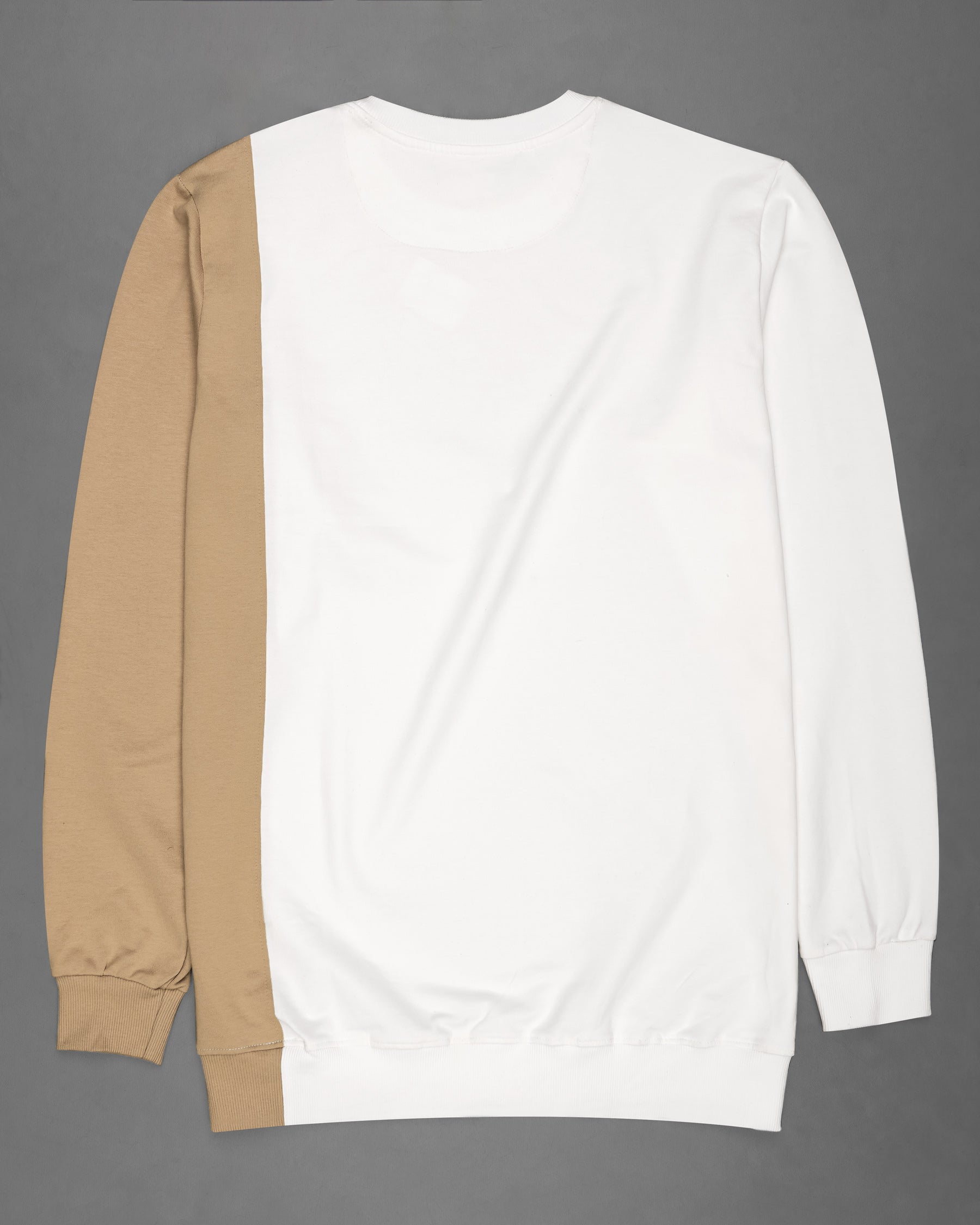 Bright White and Muesli Brown Sweatshirt TS594-S, TS594-M, TS594-L, TS594-XL, TS594-XXL, TS594-3XL, TS594-4XL