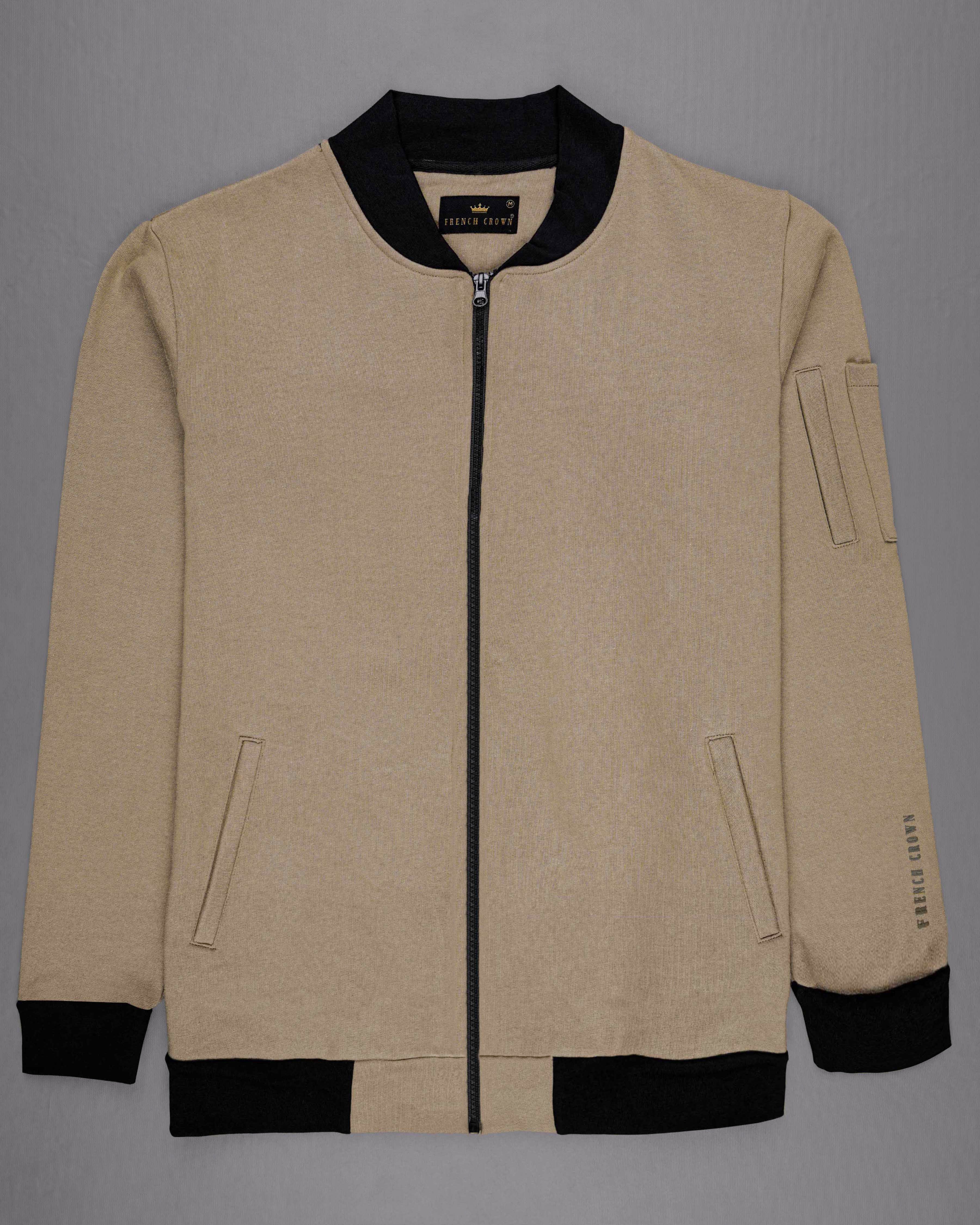 Pale Oyster Brown Heavyweight Bomber Jacket TS631-38, TS631-39, TS631-40, TS631-42, TS631-44, TS631-46