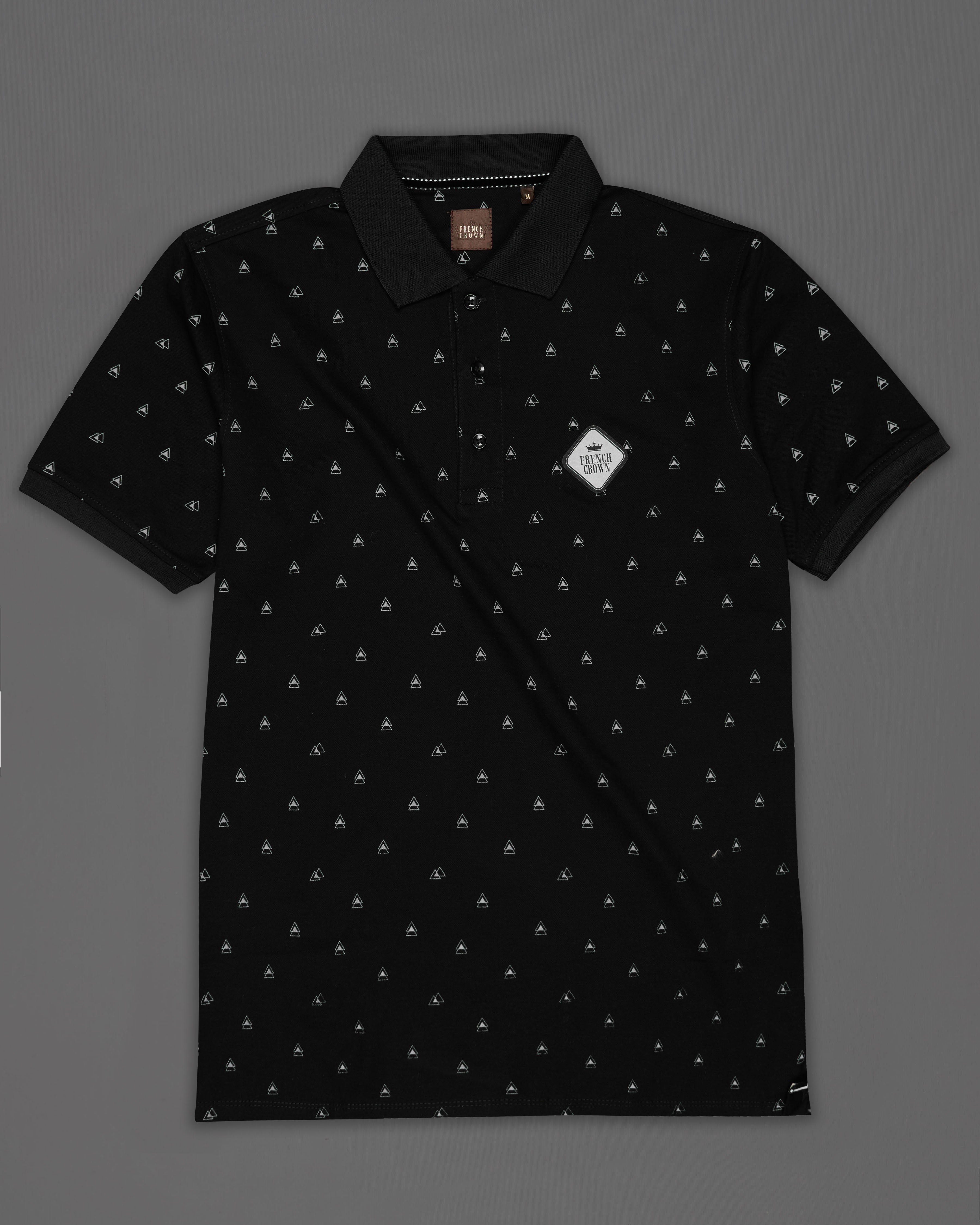 Jade Black and White Organic Cotton Mercerised Pique Polo