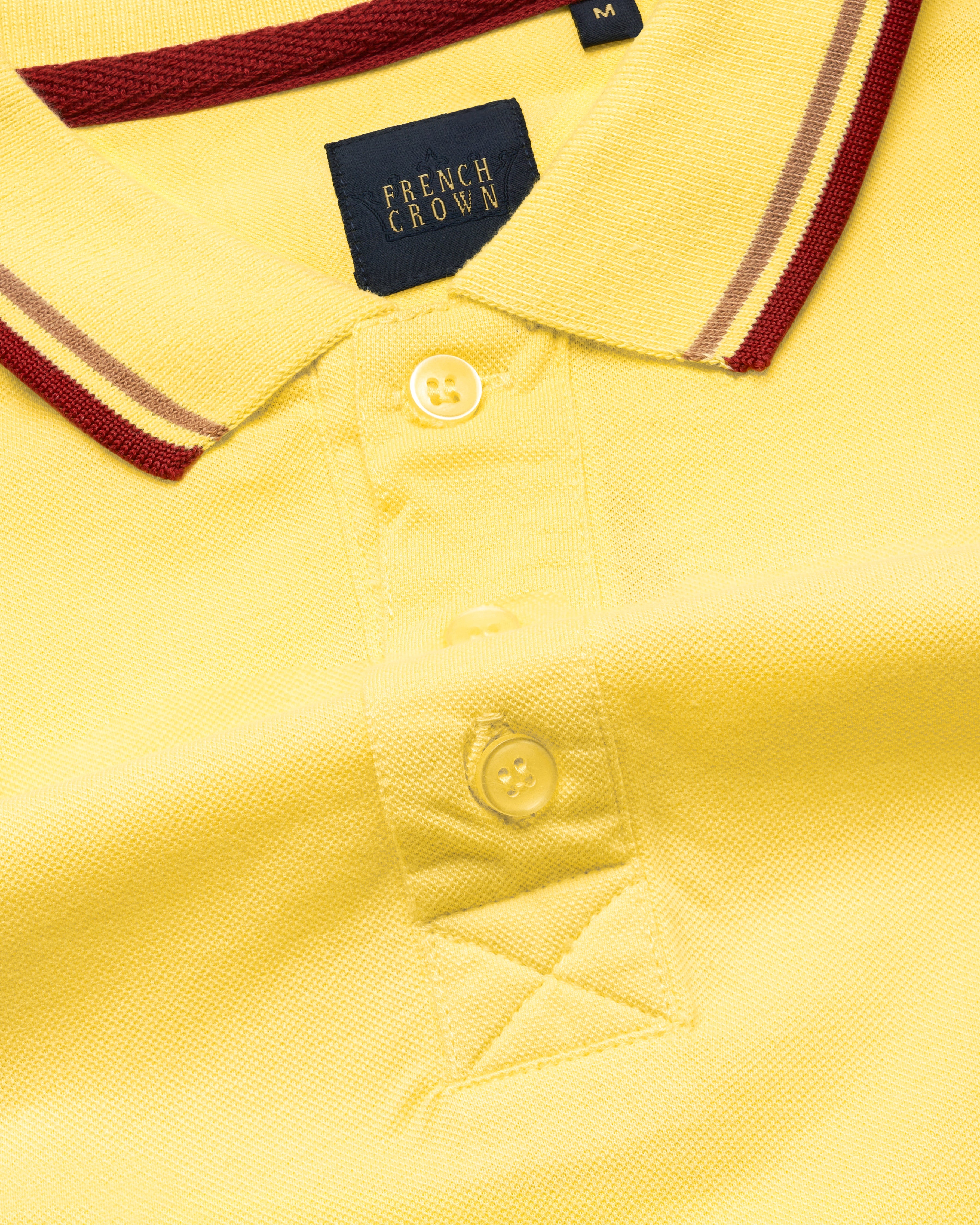 Kournikova Yellow Organic Cotton Pique Polo TS824-S, TS824-M, TS824-L, TS824-XL, TS824-XXL