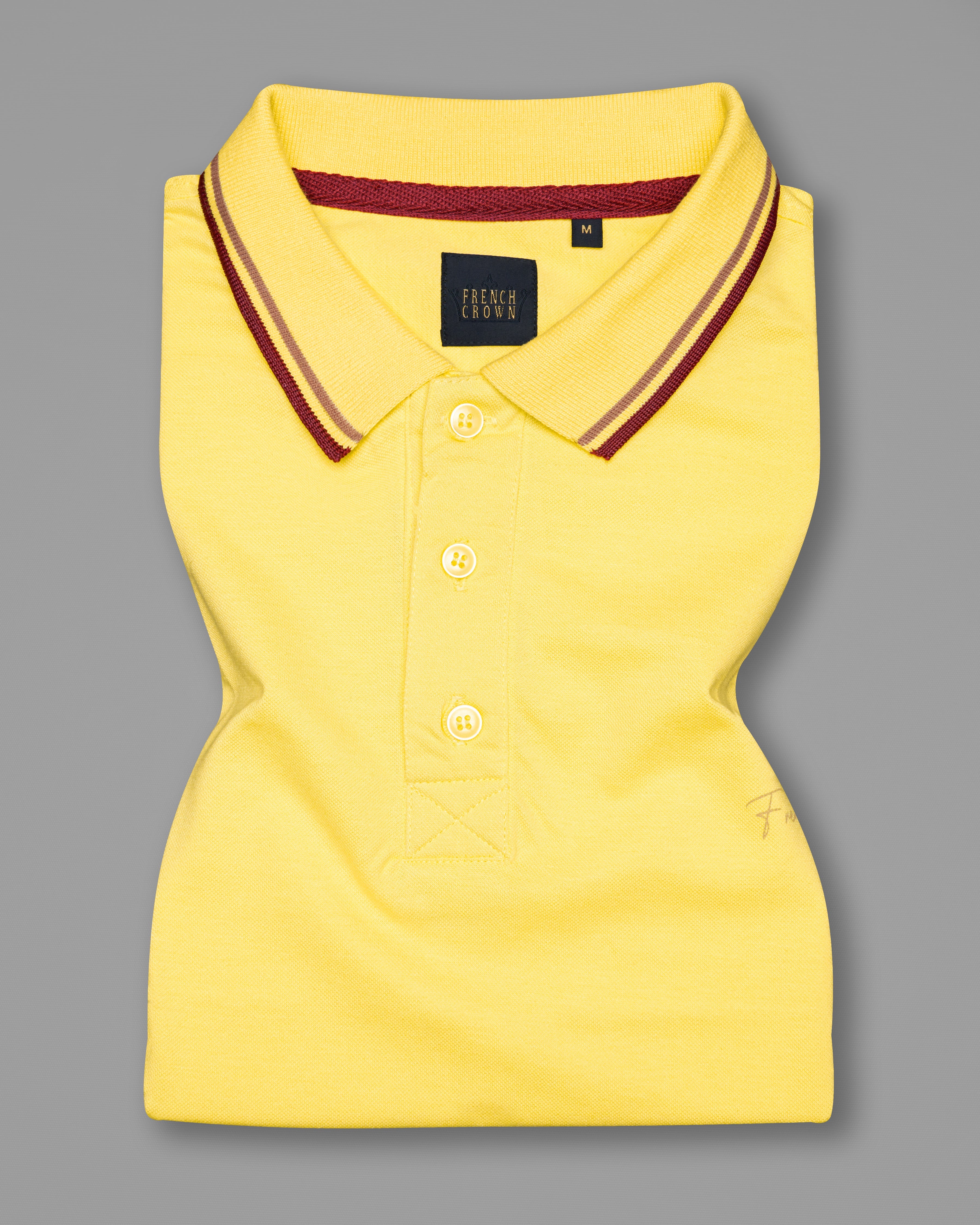 Kournikova Yellow Organic Cotton Pique Polo TS824-S, TS824-M, TS824-L, TS824-XL, TS824-XXL