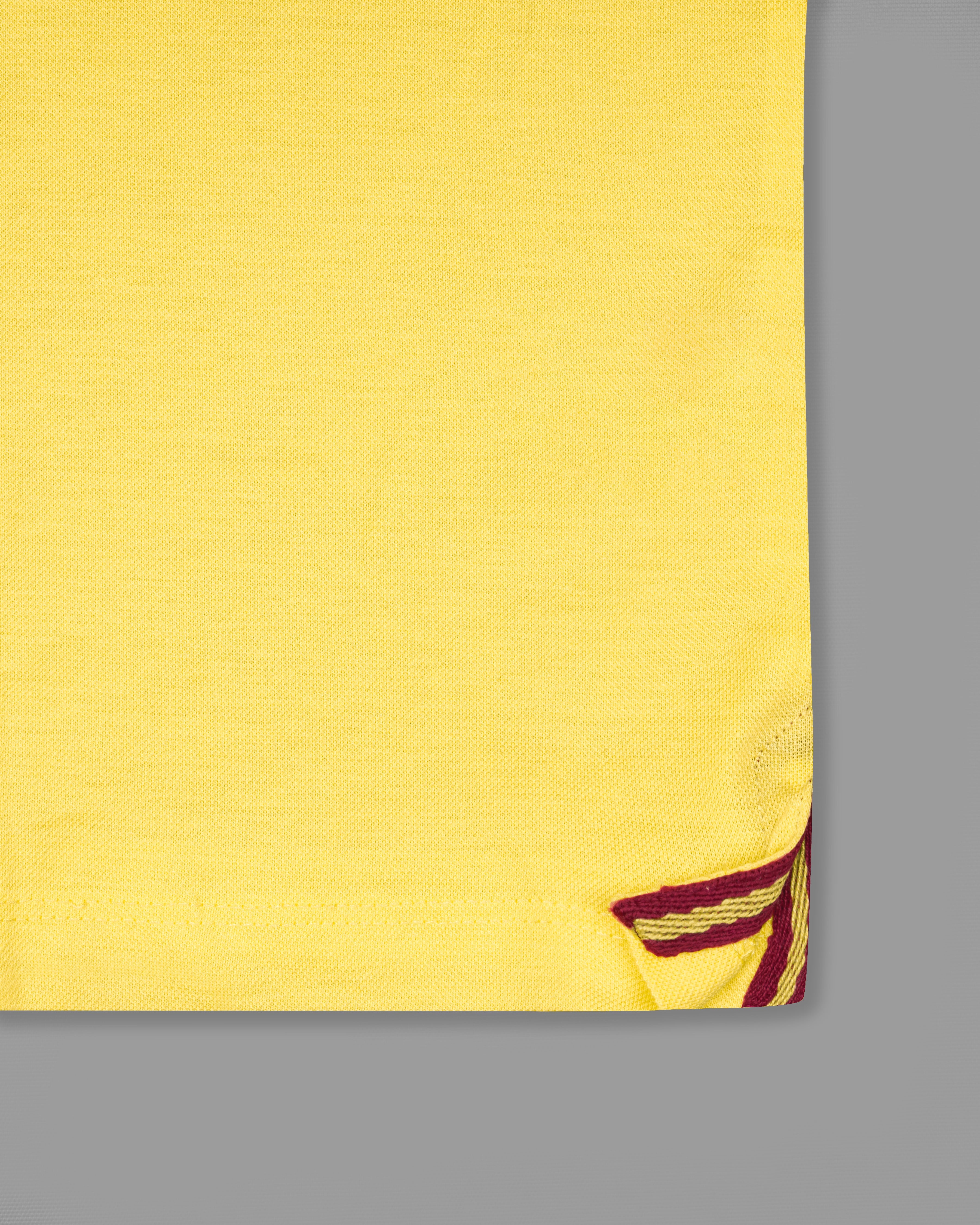 Kournikova Yellow Organic Cotton Pique Polo TS824-S, TS824-M, TS824-L, TS824-XL, TS824-XXL