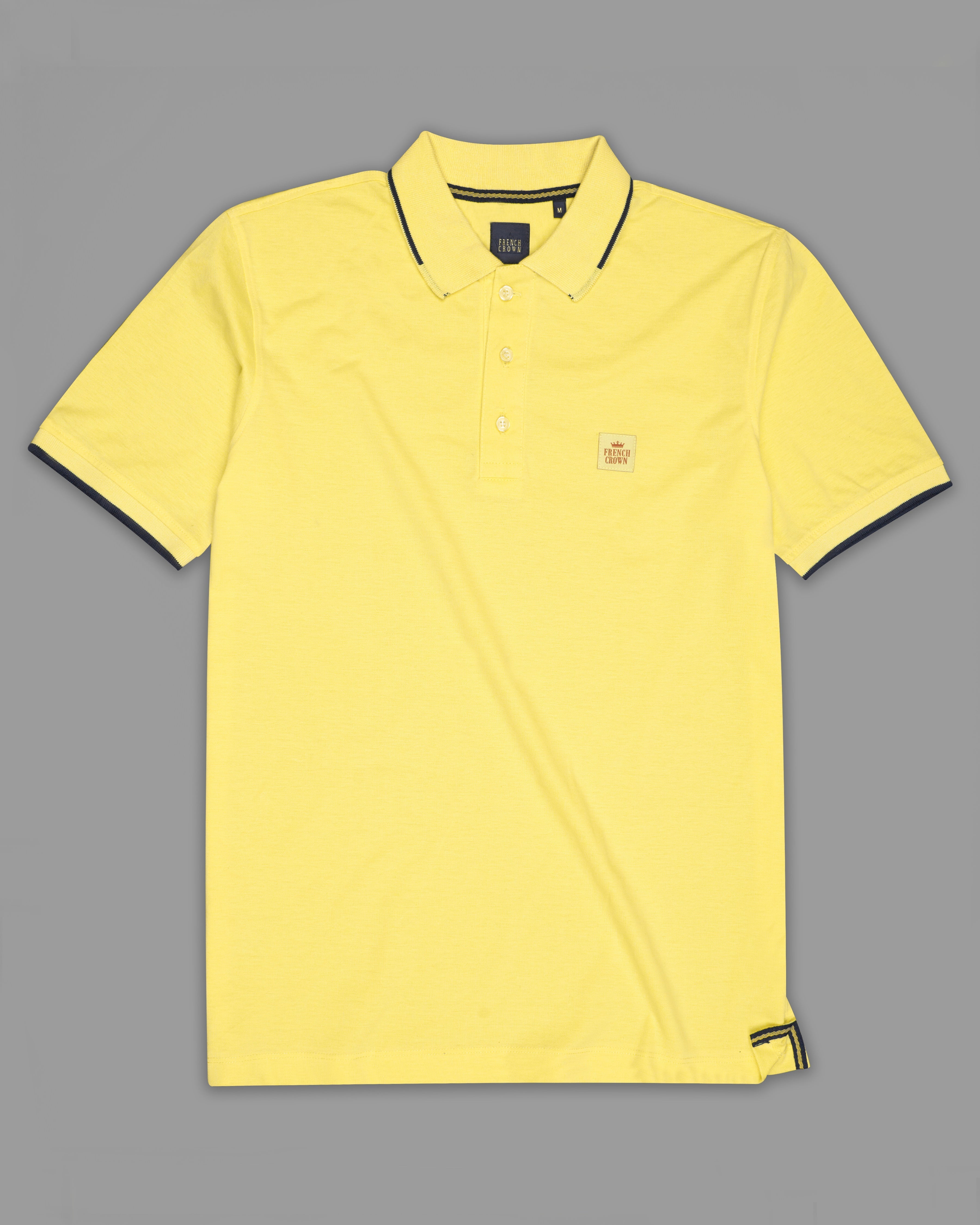 Sweet Corn Yellow Organic Cotton Pique Polo TS842-S, TS842-M, TS842-L, TS842-XL, TS842-XXL