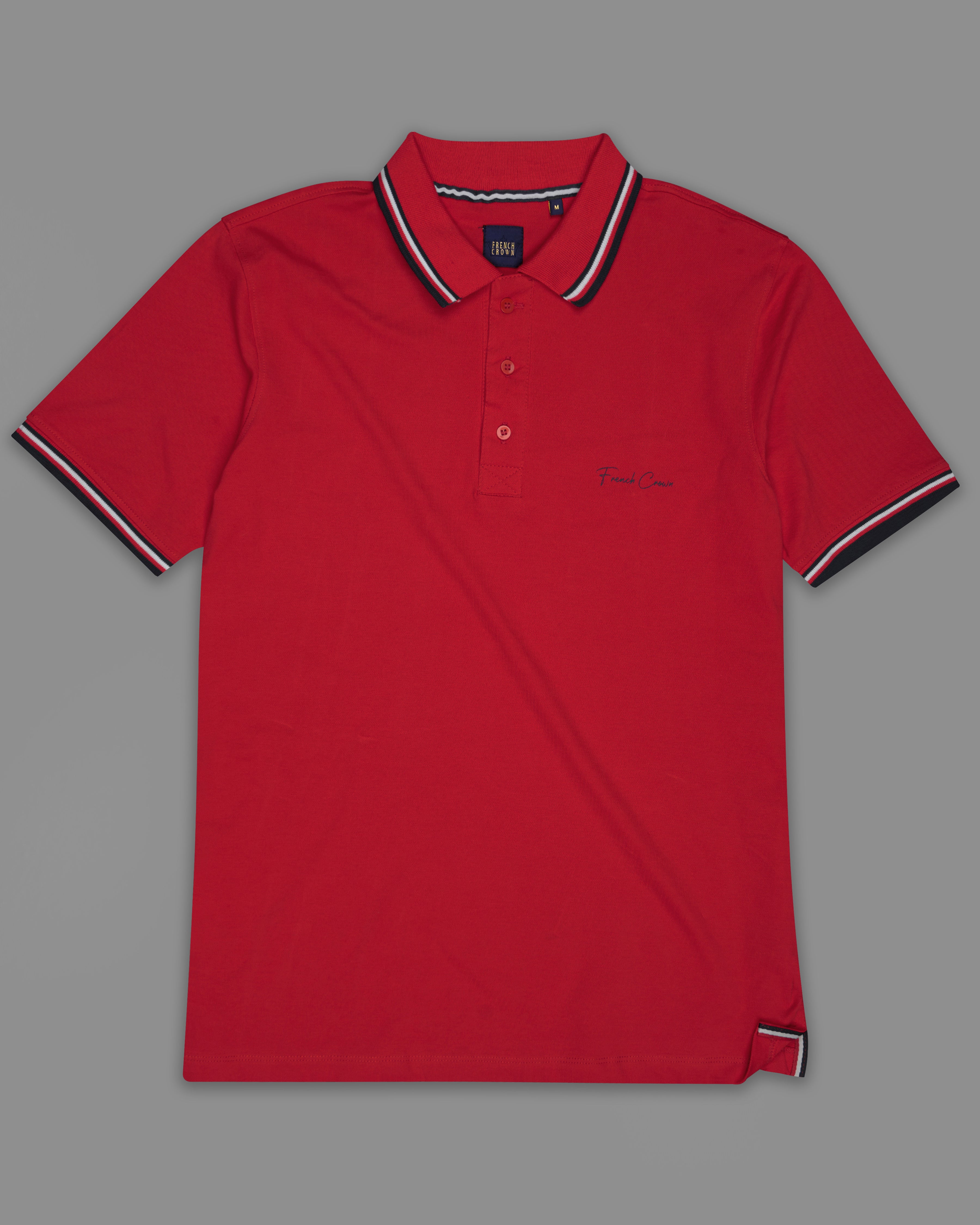 Tabasco Red Organic Cotton Pique Polo TS855-S, TS855-M, TS855-L, TS855-XL, TS855-XXL