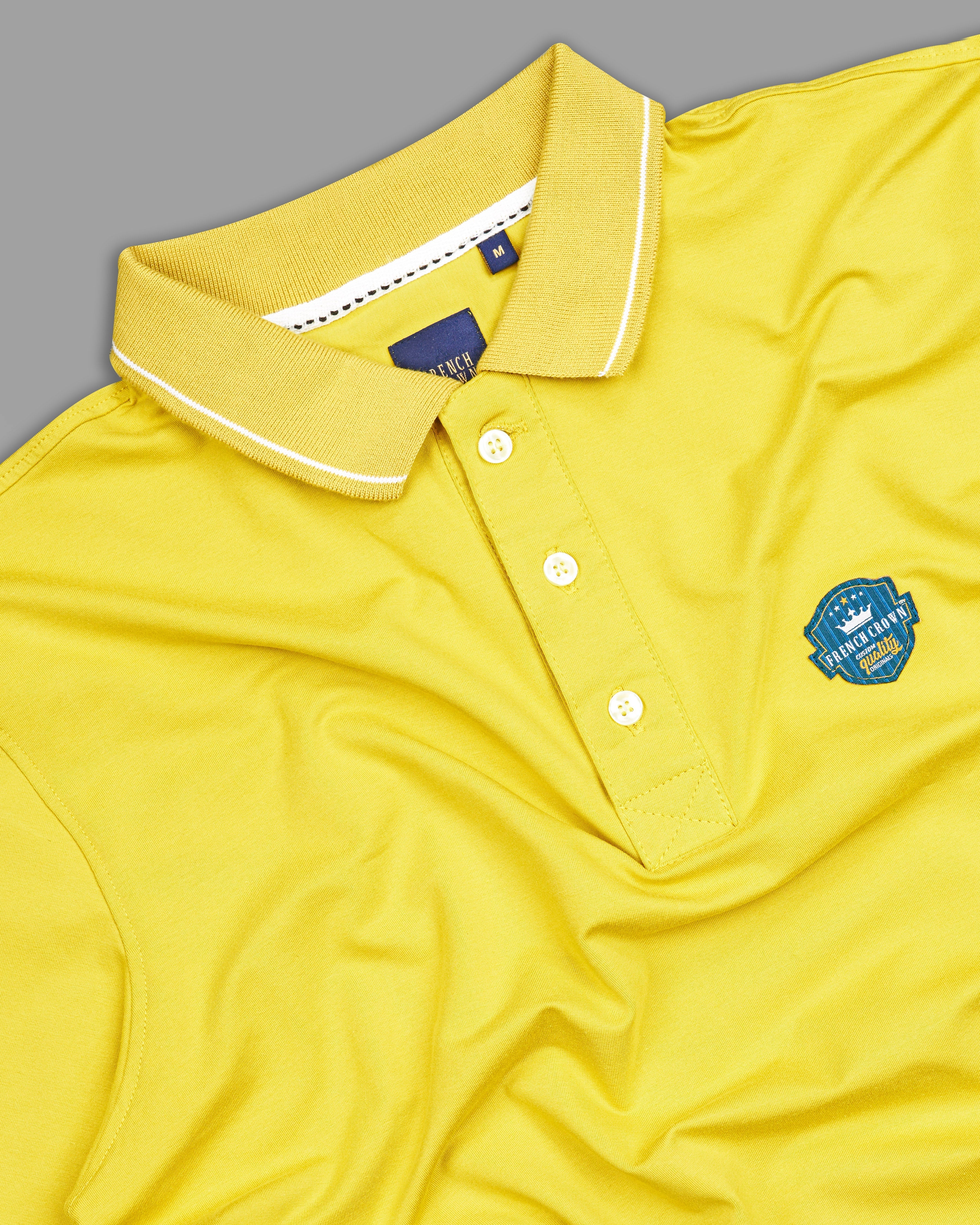 Dandelion Yellow Organic Cotton Pique Polo TS858-S, TS858-M, TS858-L, TS858-XL, TS858-XXL