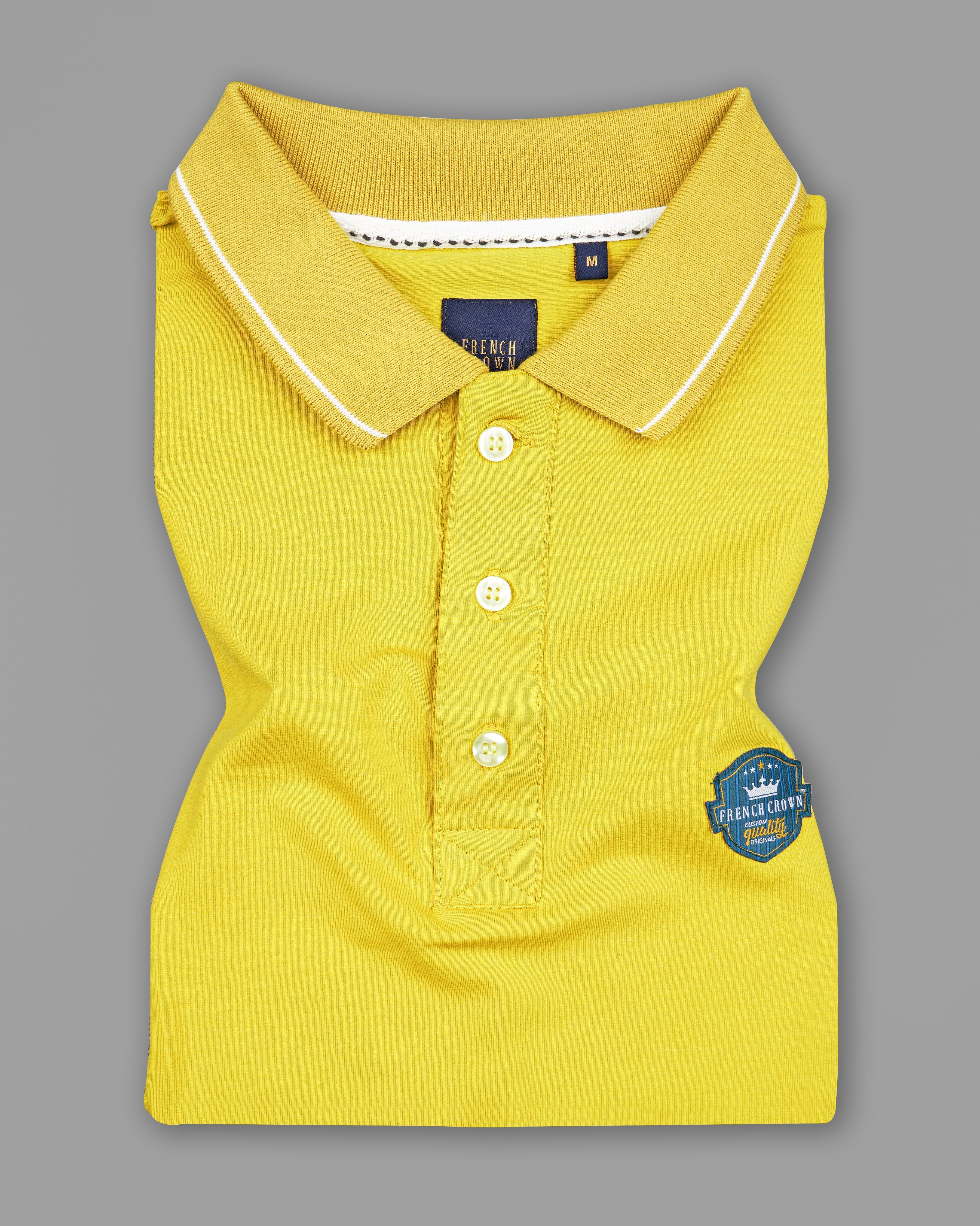 Dandelion Yellow Organic Cotton Pique Polo TS858-S, TS858-M, TS858-L, TS858-XL, TS858-XXL