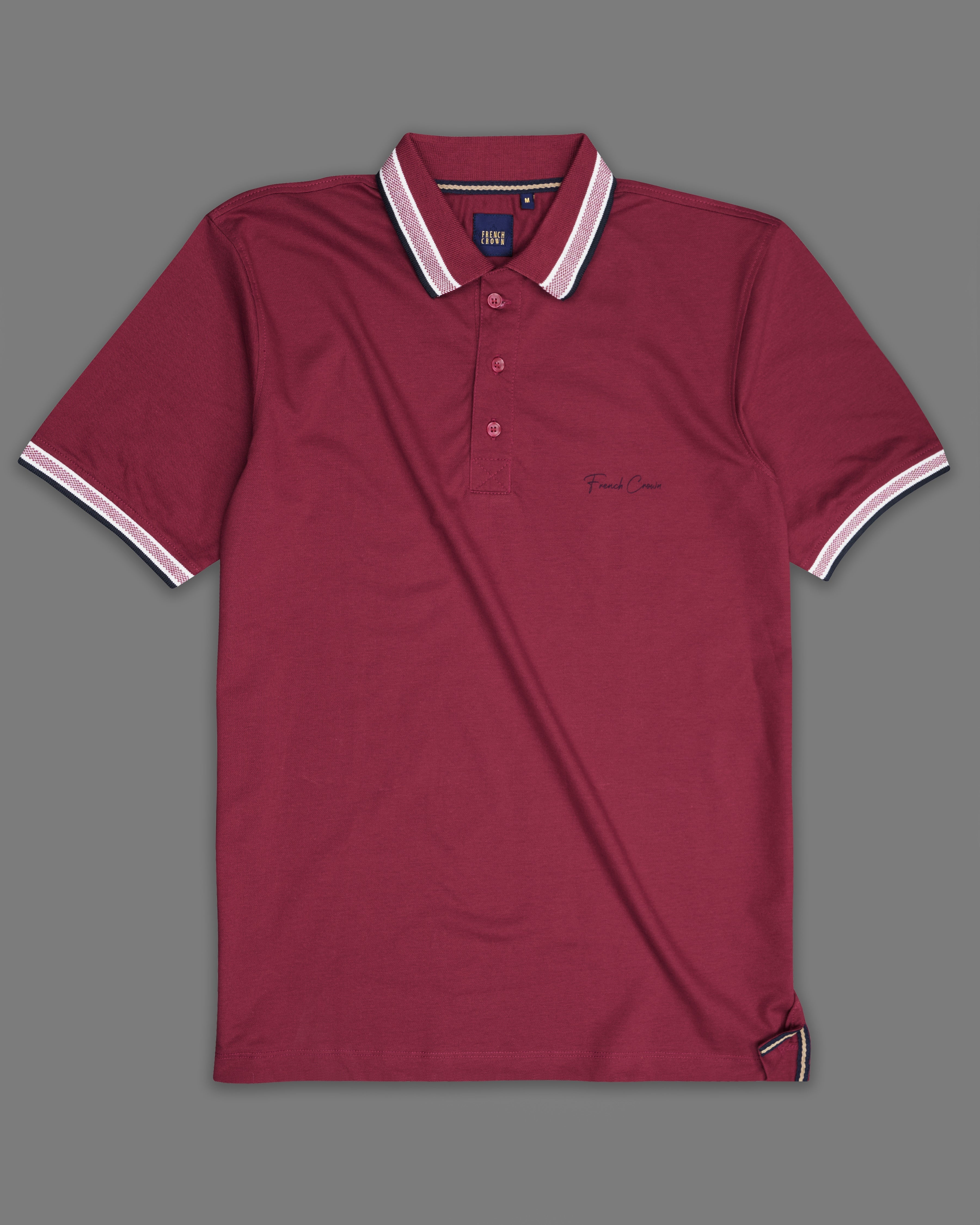 Cordovan Maroon Organic Cotton Pique Polo TS860-S, TS860-M, TS860-L, TS860-XL, TS860-XXL