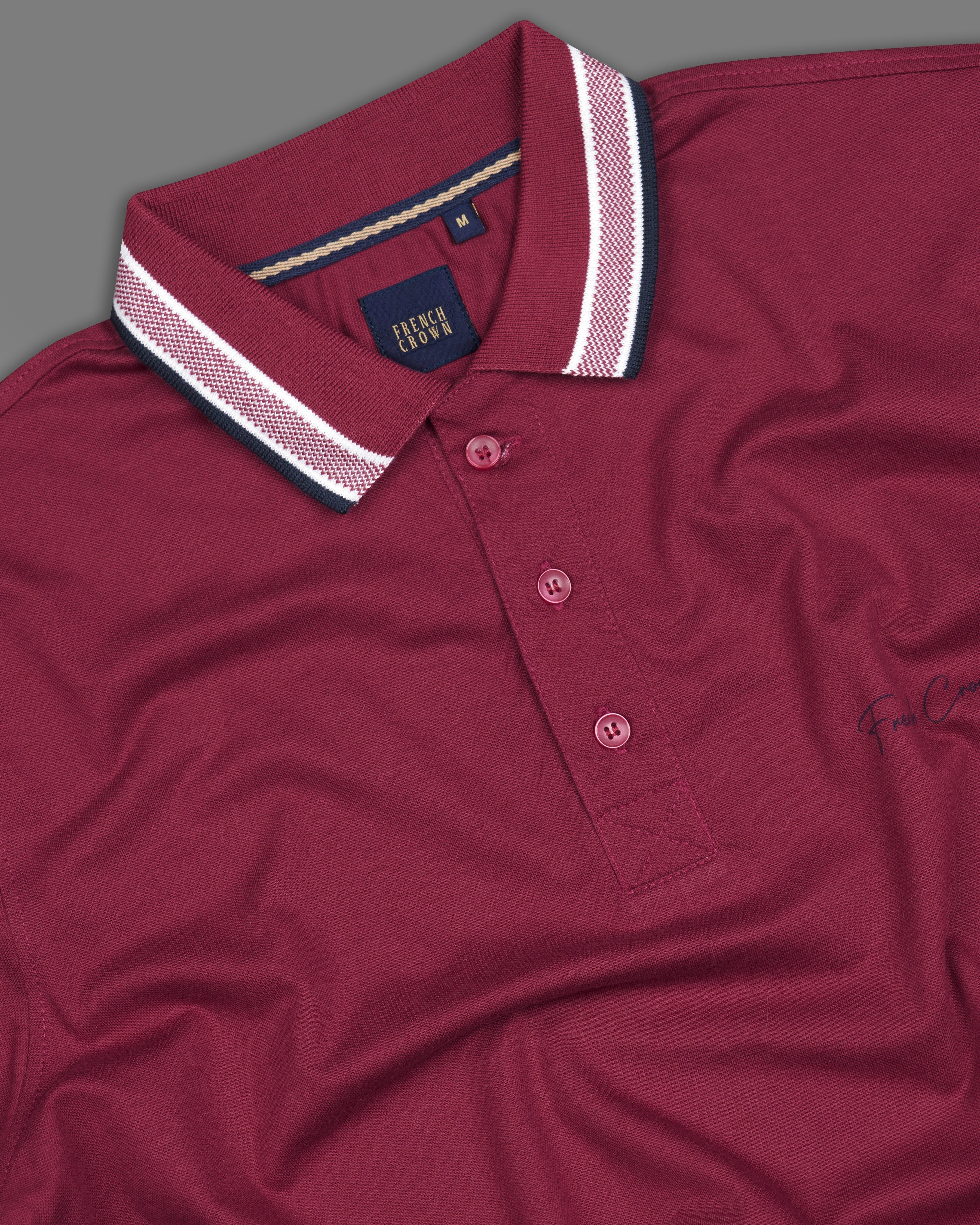 Cordovan Maroon Organic Cotton Pique Polo TS860-S, TS860-M, TS860-L, TS860-XL, TS860-XXL