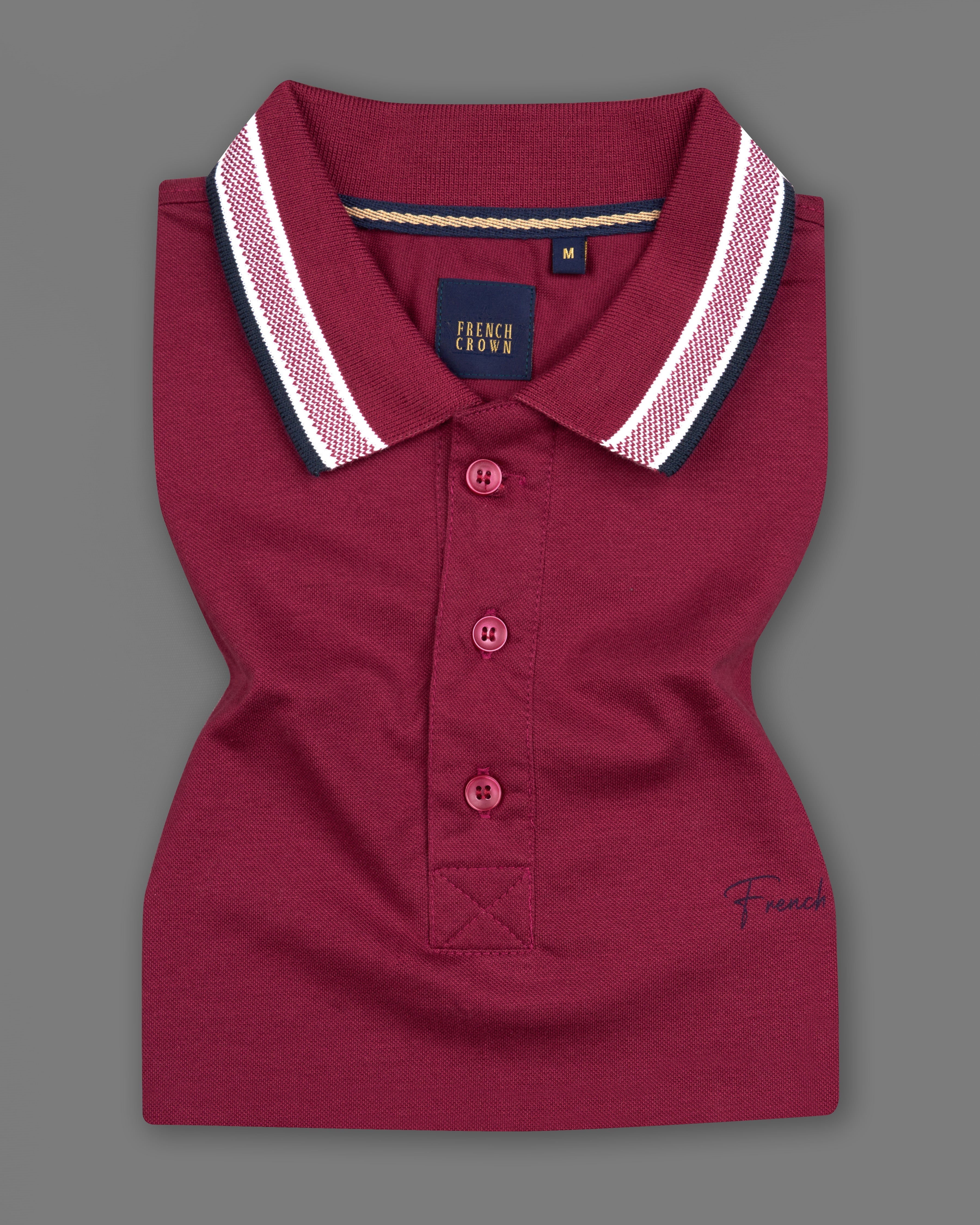 Cordovan Maroon Organic Cotton Pique Polo TS860-S, TS860-M, TS860-L, TS860-XL, TS860-XXL