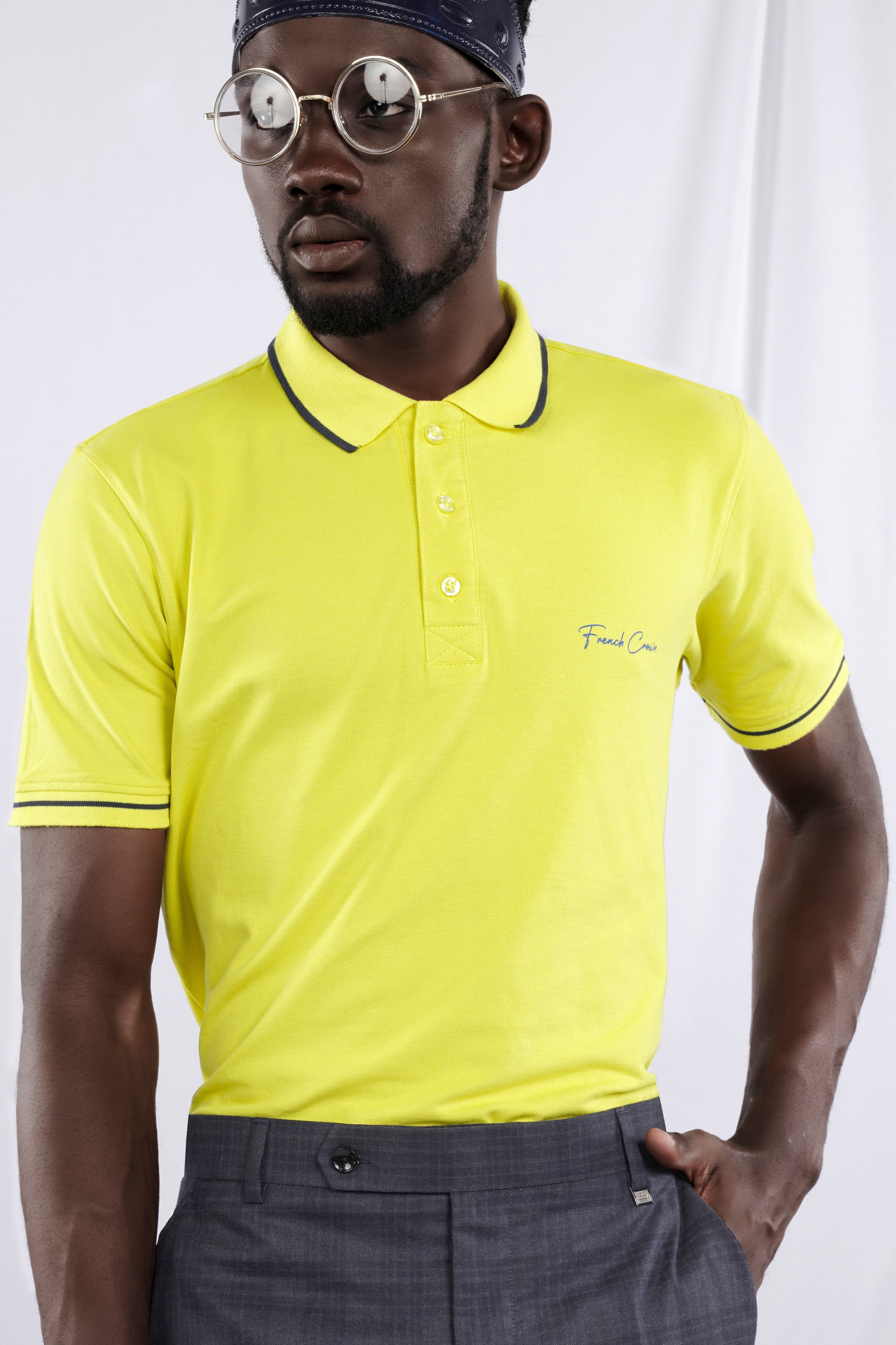 Lemon Yellow Mercerised Pique Polo