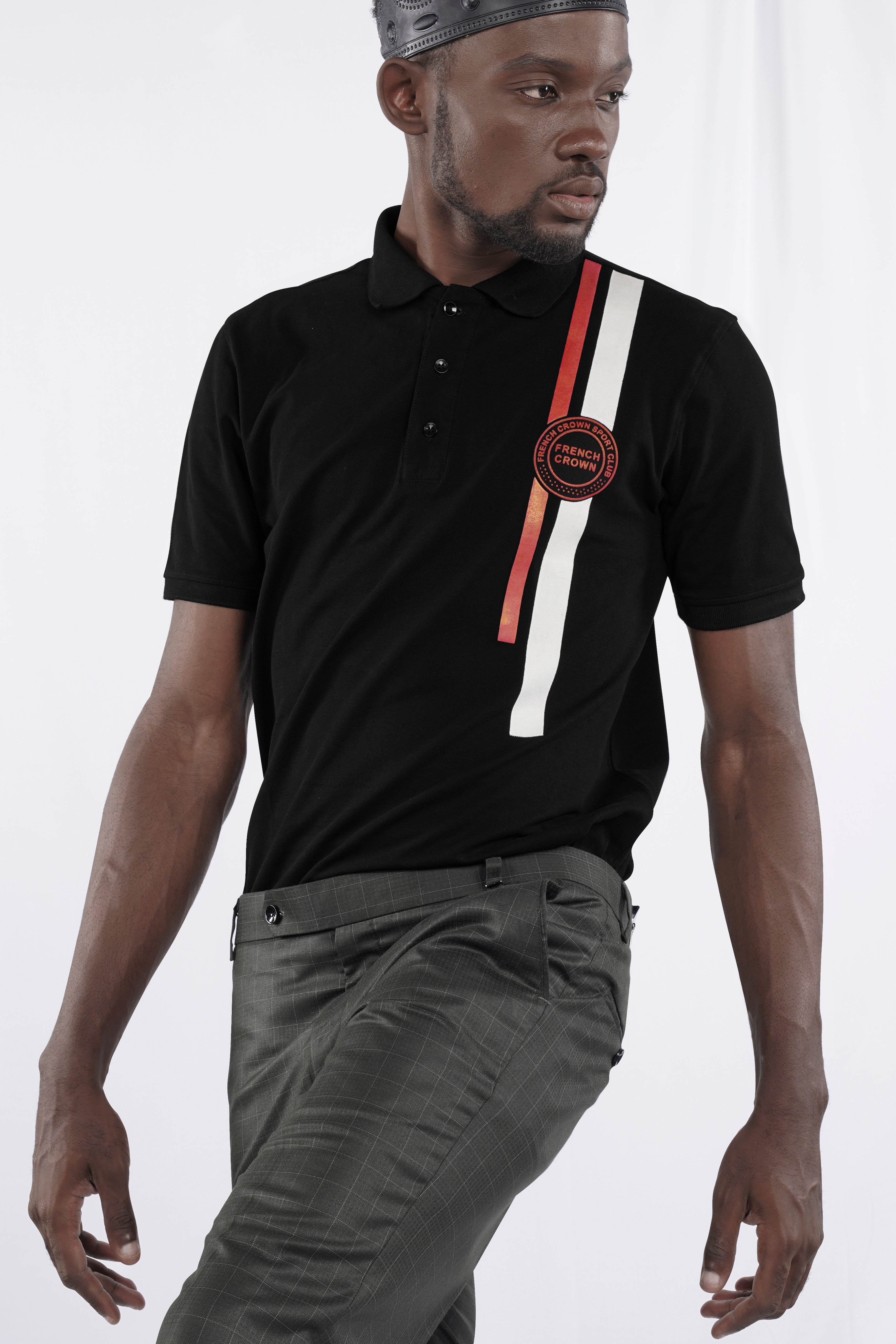 Jade Black Mercerised Pique Polo