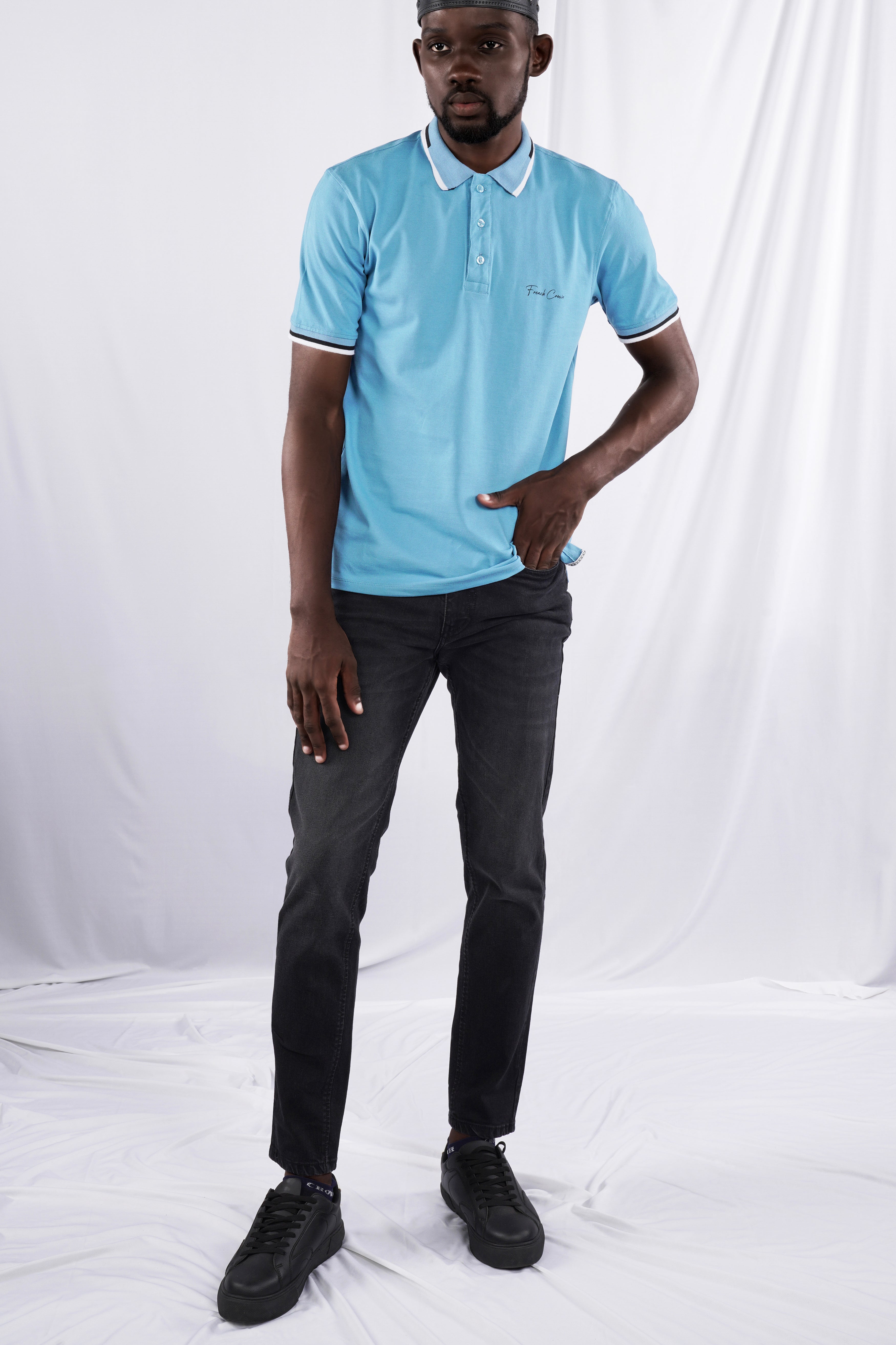 Glacier Blue Mercerised Pique Polo